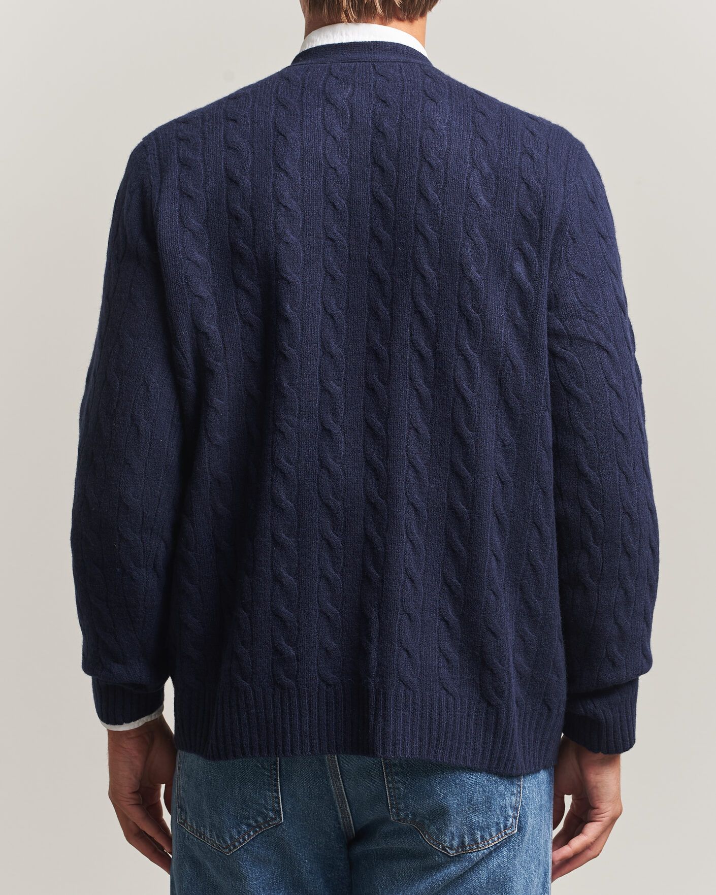 Herr | Tröjor | Polo Ralph Lauren | Wool/Cashmere Cable Cardigan Hunter Navy