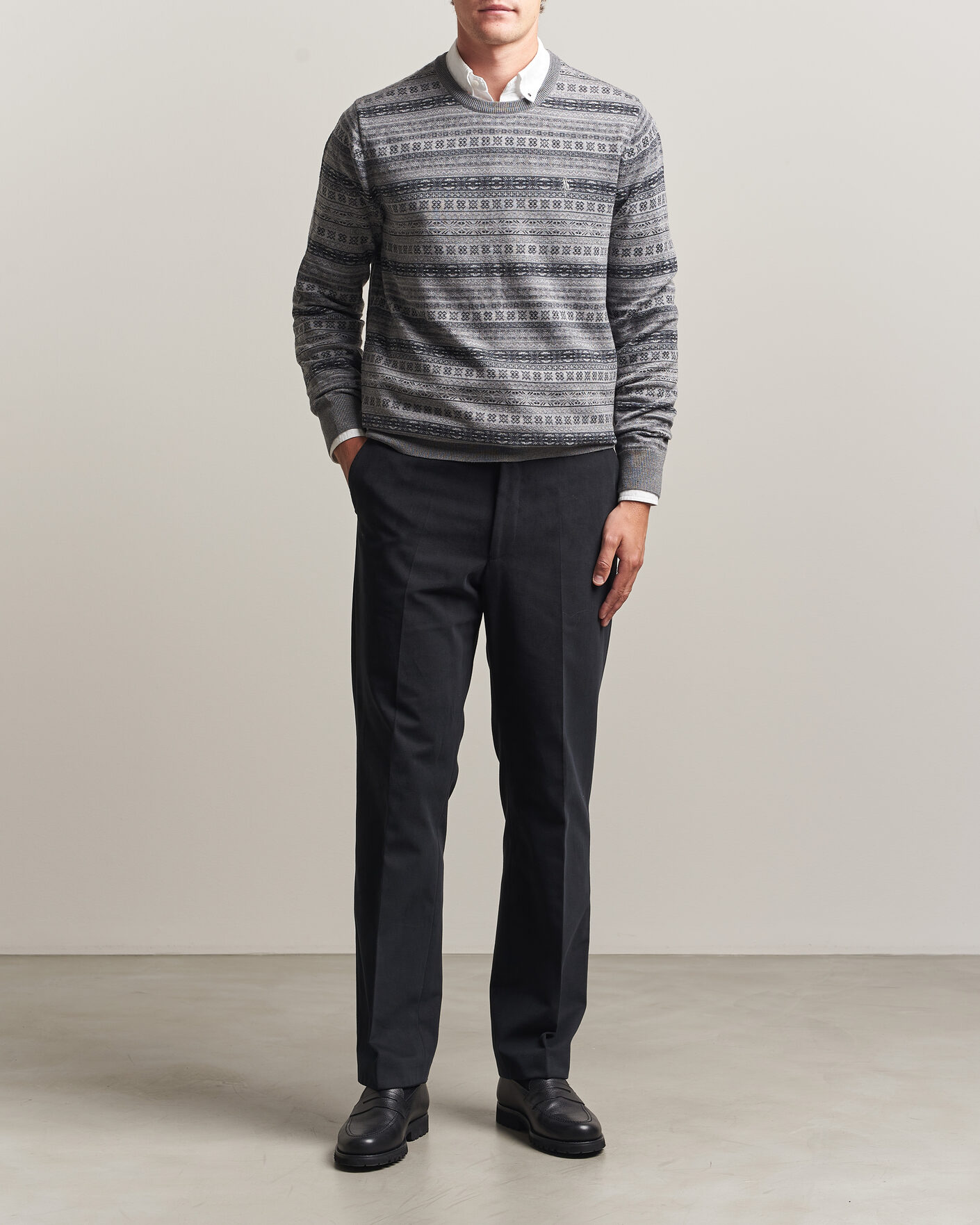 Herr | Tröjor | Polo Ralph Lauren | Fair Isle Merino Sweater Grey Combo