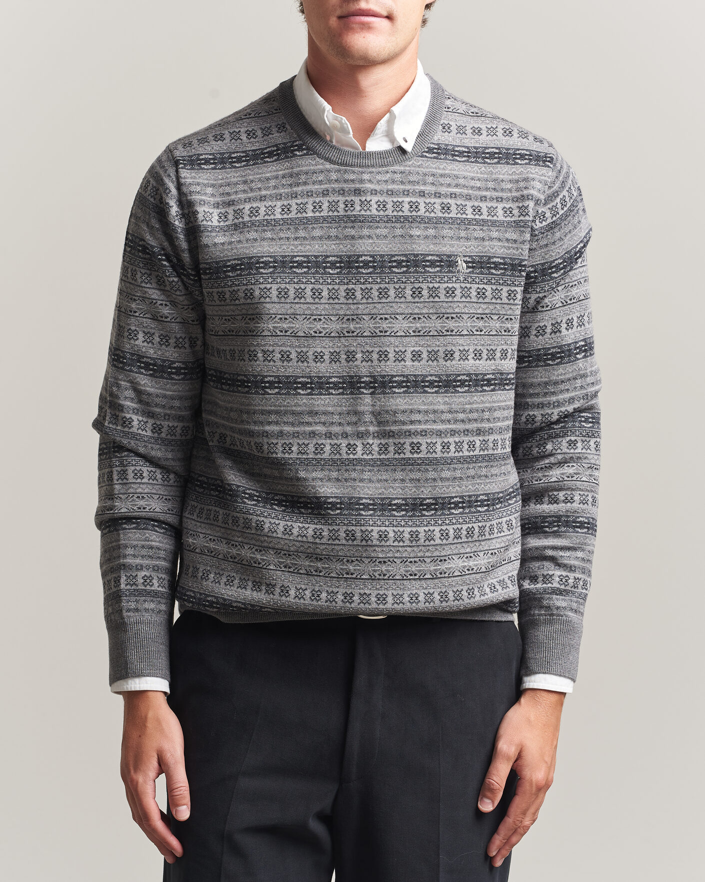Herr | Tröjor | Polo Ralph Lauren | Fair Isle Merino Sweater Grey Combo