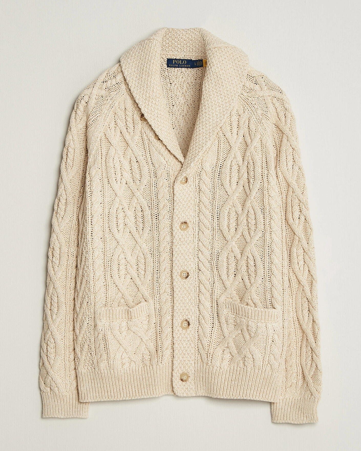 Herr | Tröjor | Polo Ralph Lauren | Cotton Marl Cardigan Oatmeal Combo