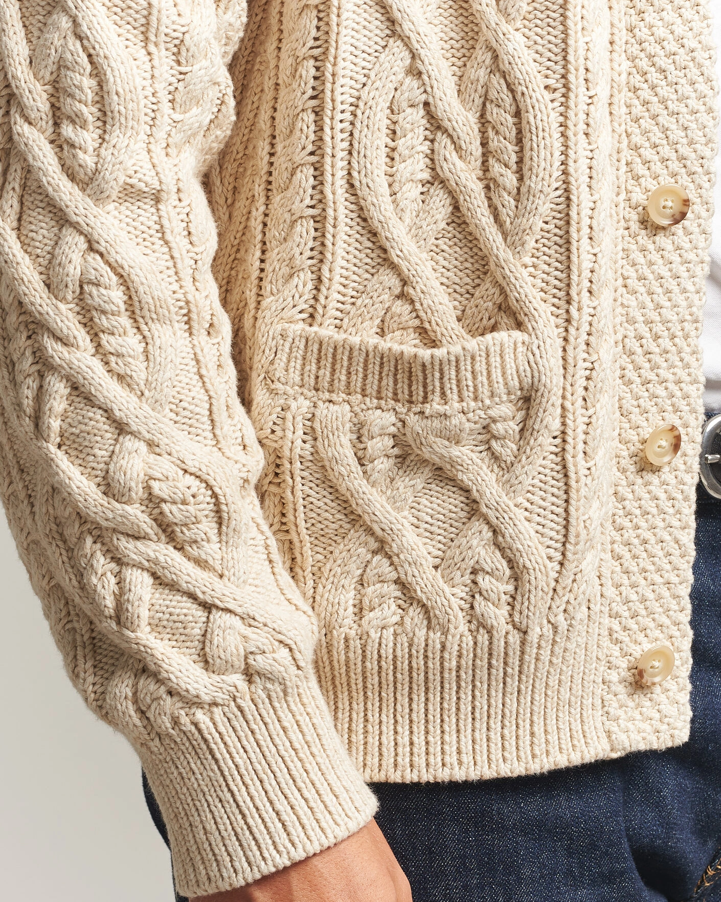 Herr | Tröjor | Polo Ralph Lauren | Cotton Marl Cardigan Oatmeal Combo
