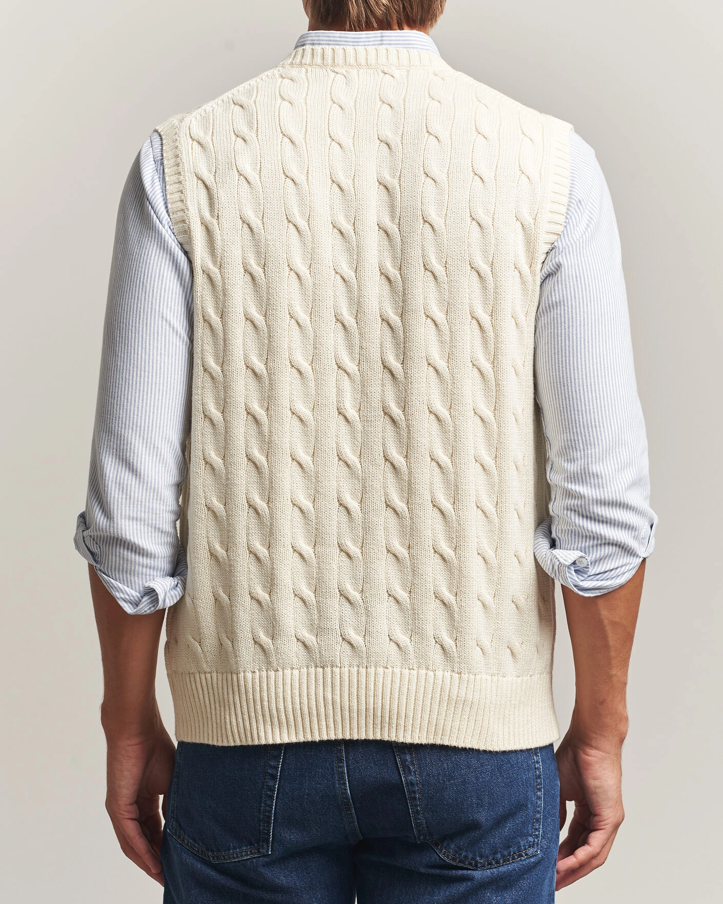 Herr | Tröjor | Polo Ralph Lauren | Cotton Cable Vest Andover Cream