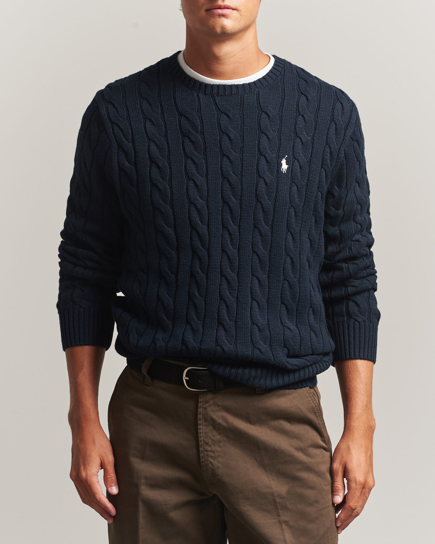 Herr | Tröjor | Polo Ralph Lauren | Cotton Cable Pullover Hunter Navy