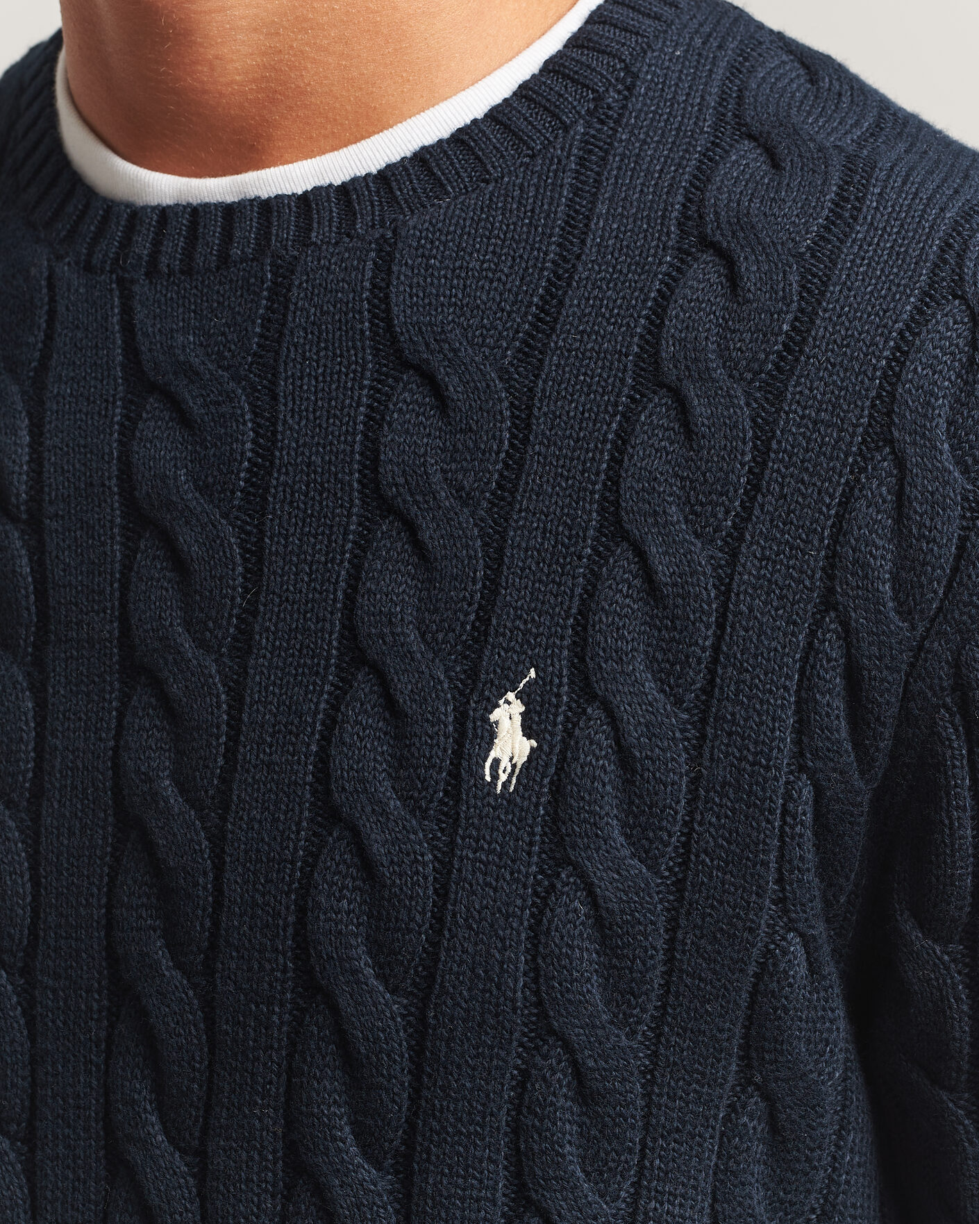 Herr | Tröjor | Polo Ralph Lauren | Cotton Cable Pullover Hunter Navy