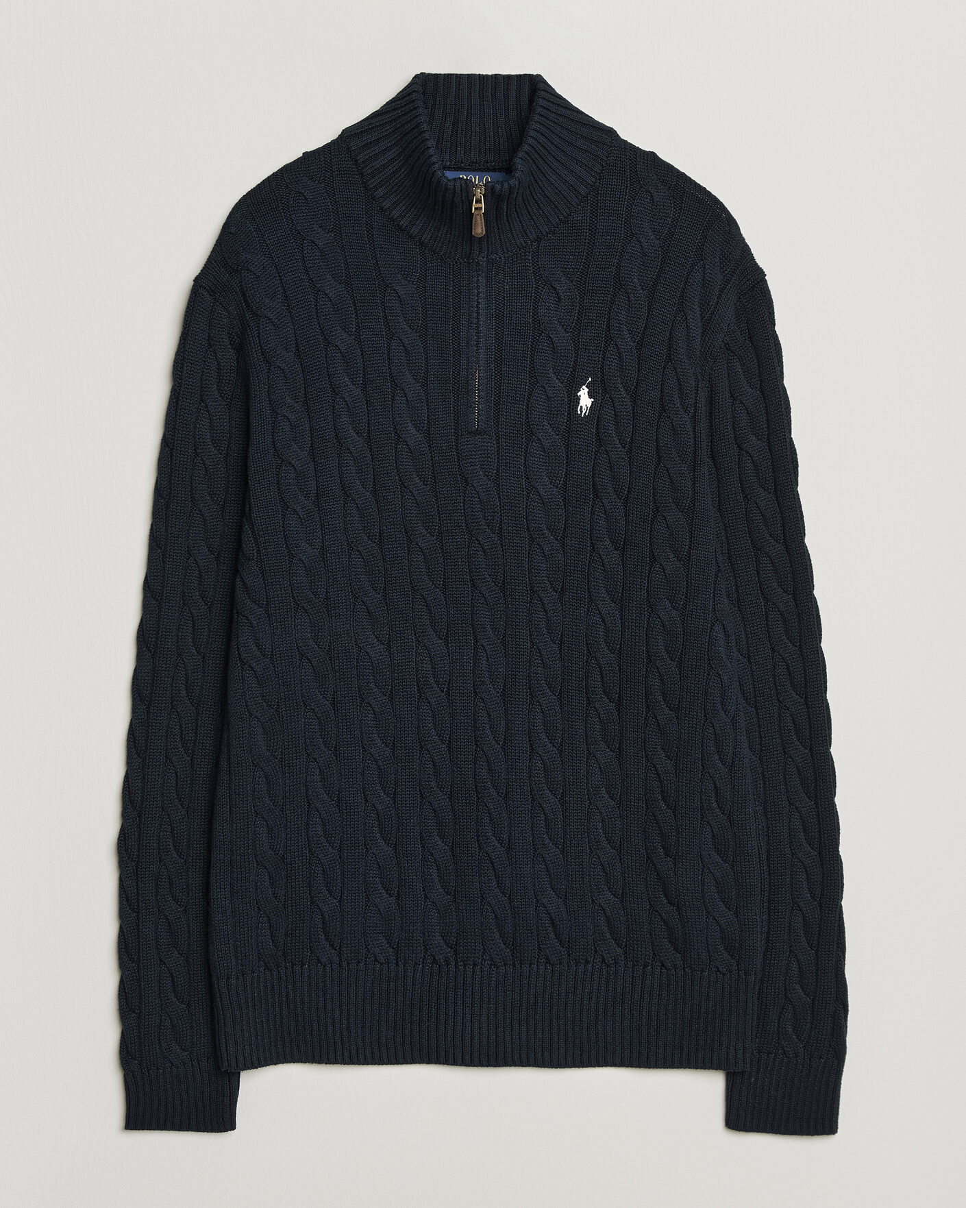 Herr | Tröjor | Polo Ralph Lauren | Cotton Cable Half Zip Hunter Navy