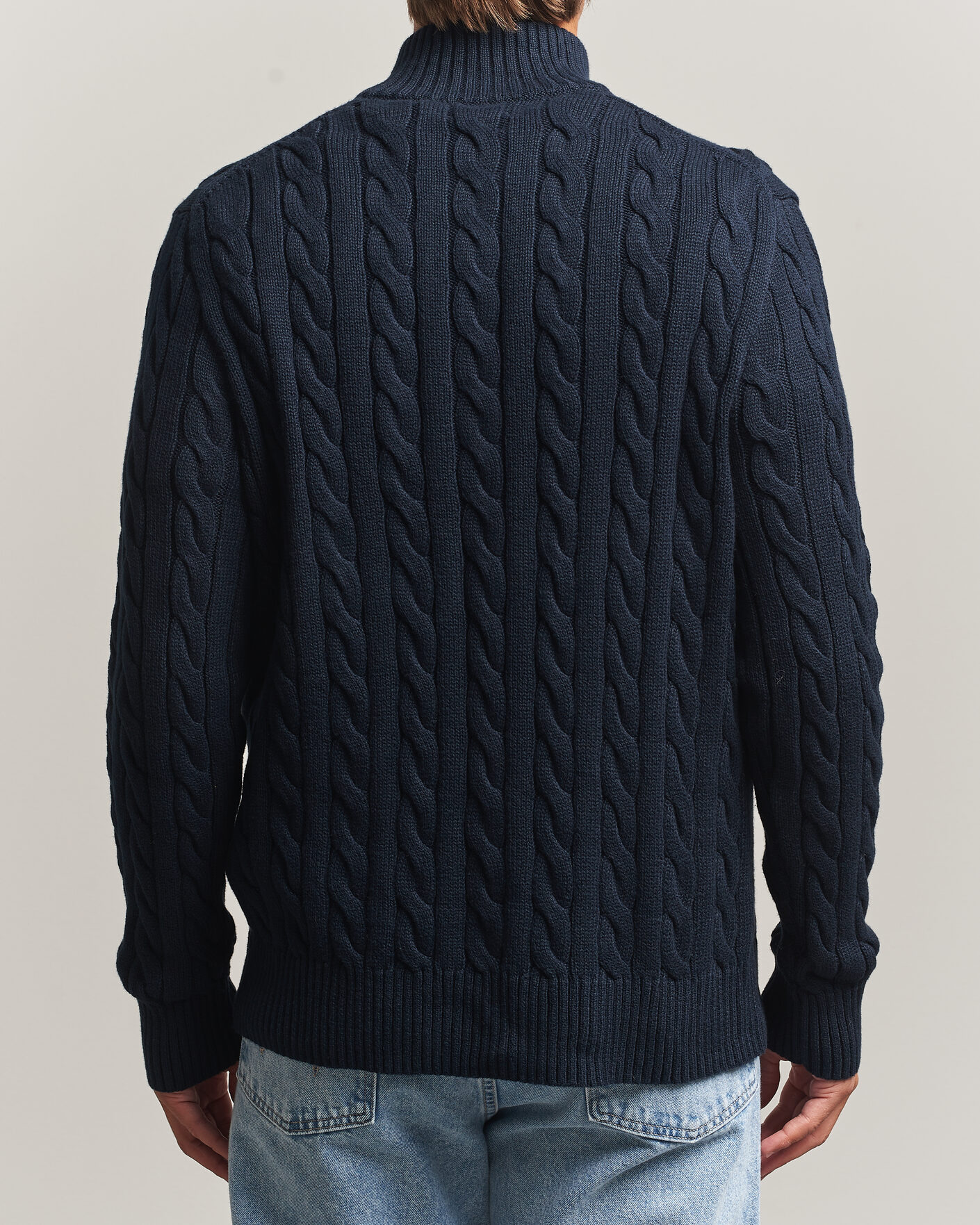 Herr | Tröjor | Polo Ralph Lauren | Cotton Cable Half Zip Hunter Navy