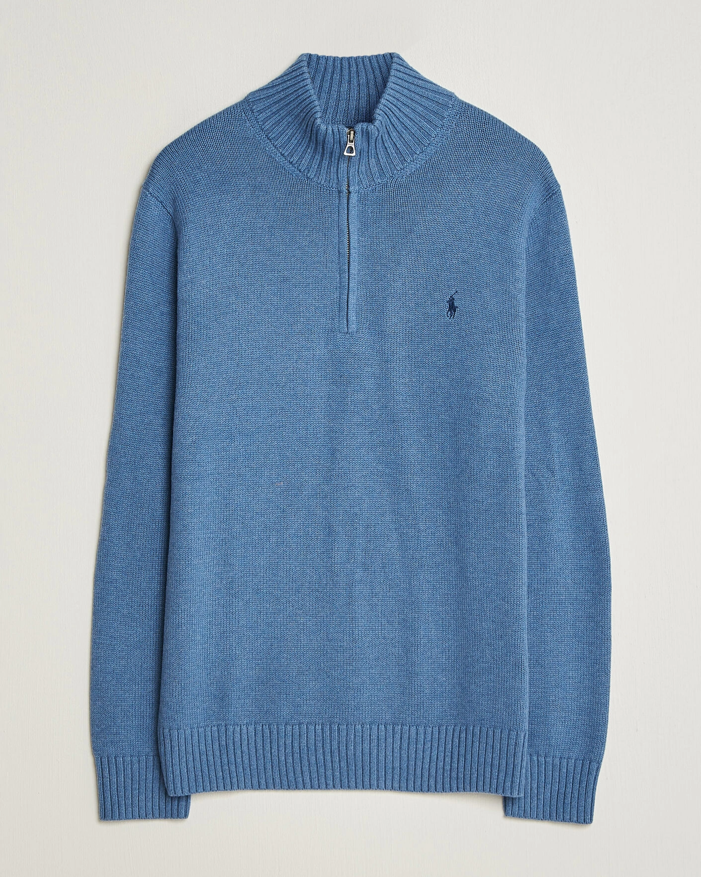 Herr | Tröjor | Polo Ralph Lauren | Cotton Pullover Half Zip Blue Borage Heather