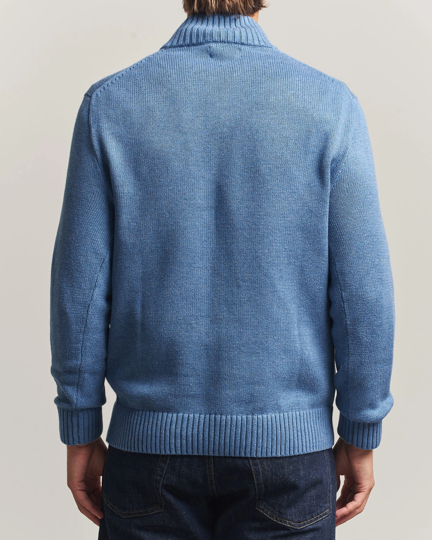 Herr | Tröjor | Polo Ralph Lauren | Cotton Pullover Half Zip Blue Borage Heather