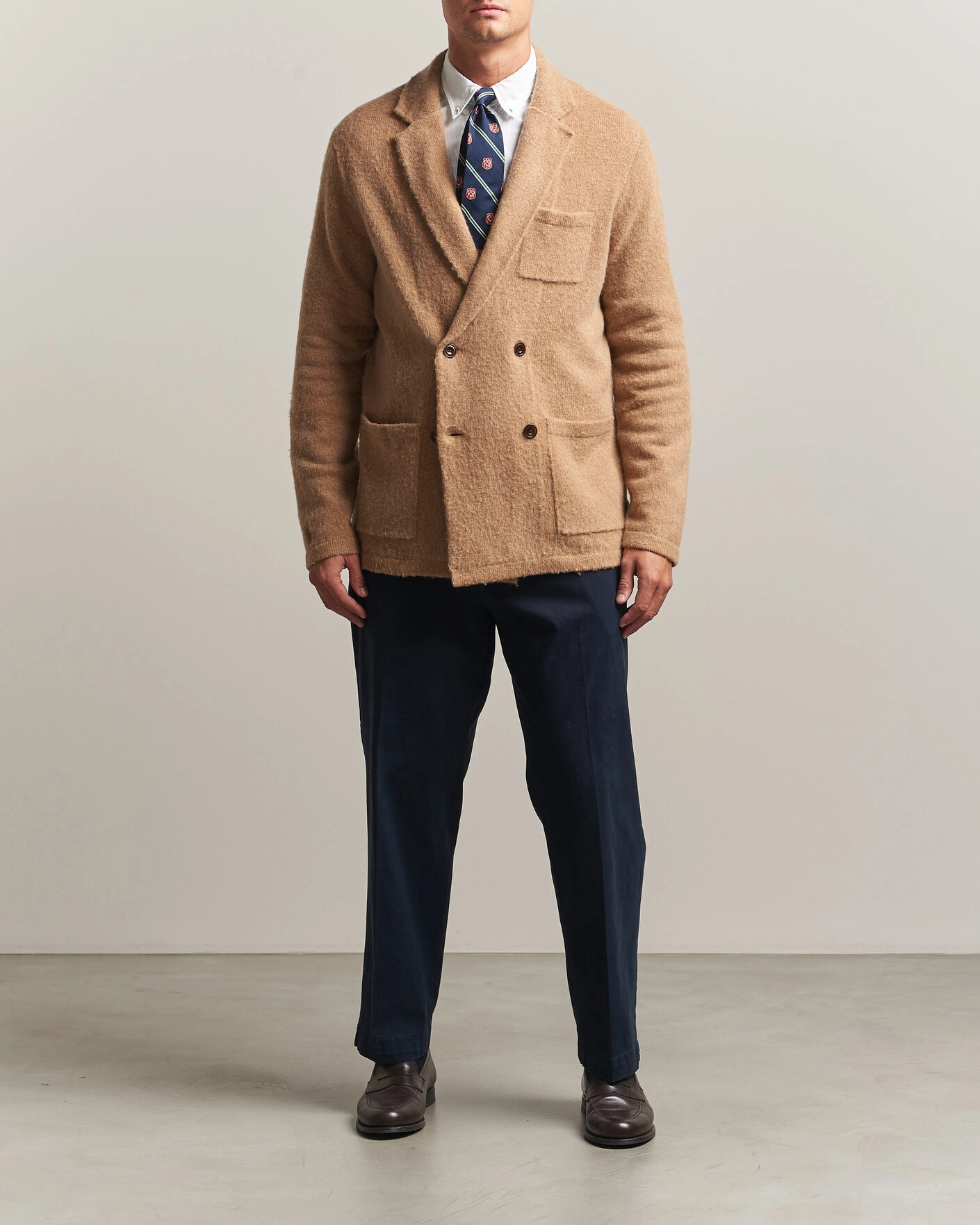 Herr | Tröjor | Polo Ralph Lauren | DB Wool/Cashmere Cardigan Crouton Tan Heather
