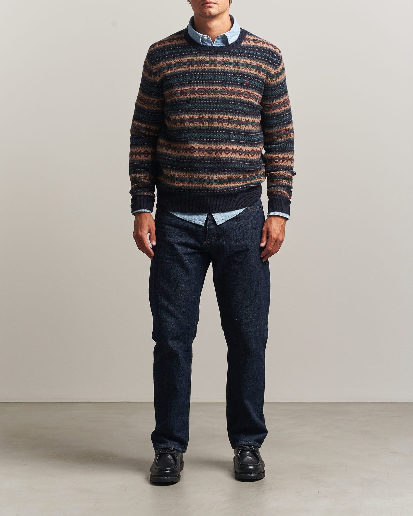 Herr | Tröjor | Polo Ralph Lauren | Fair Isle Wool Sweater Navy Combo