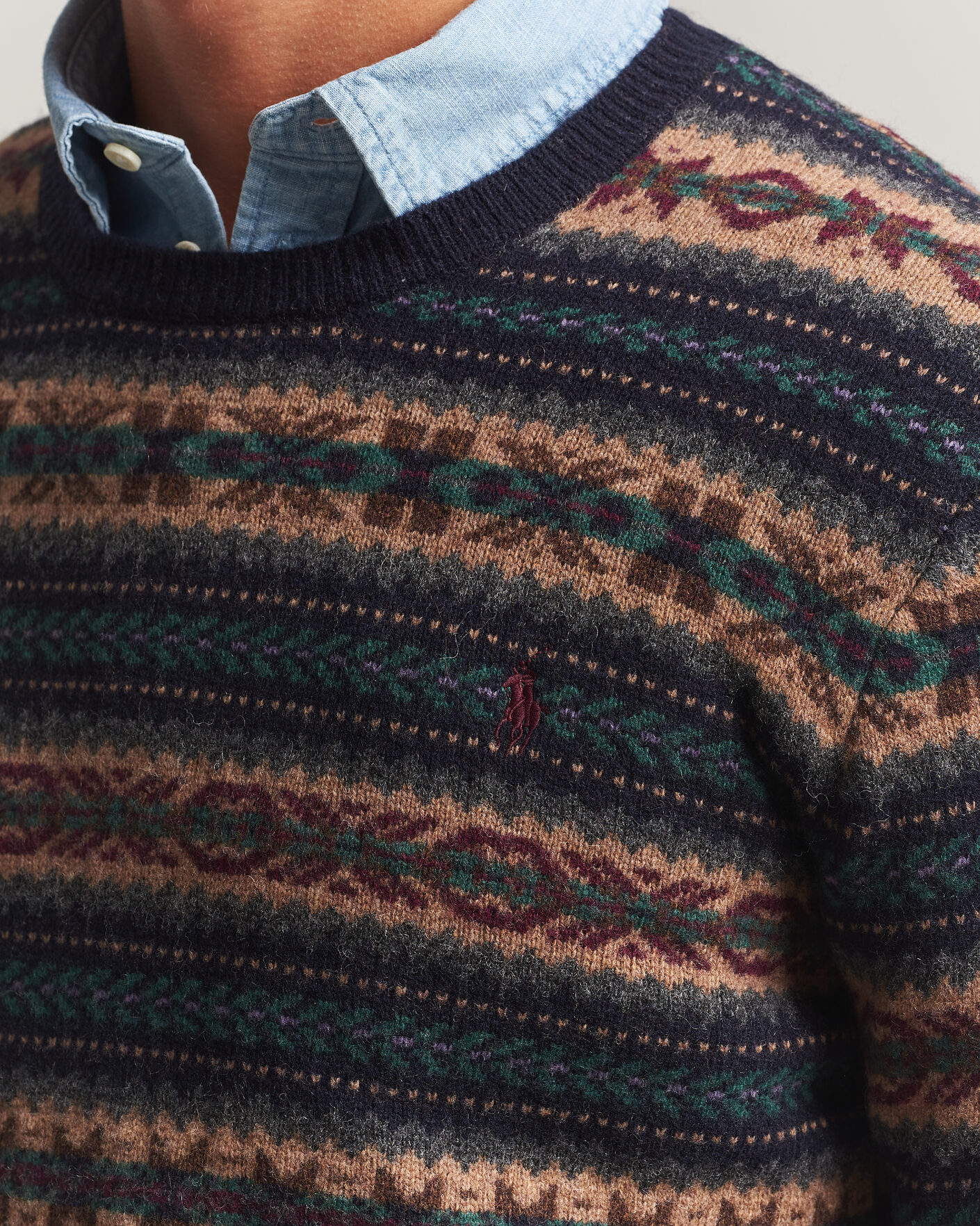 Herr | Tröjor | Polo Ralph Lauren | Fair Isle Wool Sweater Navy Combo