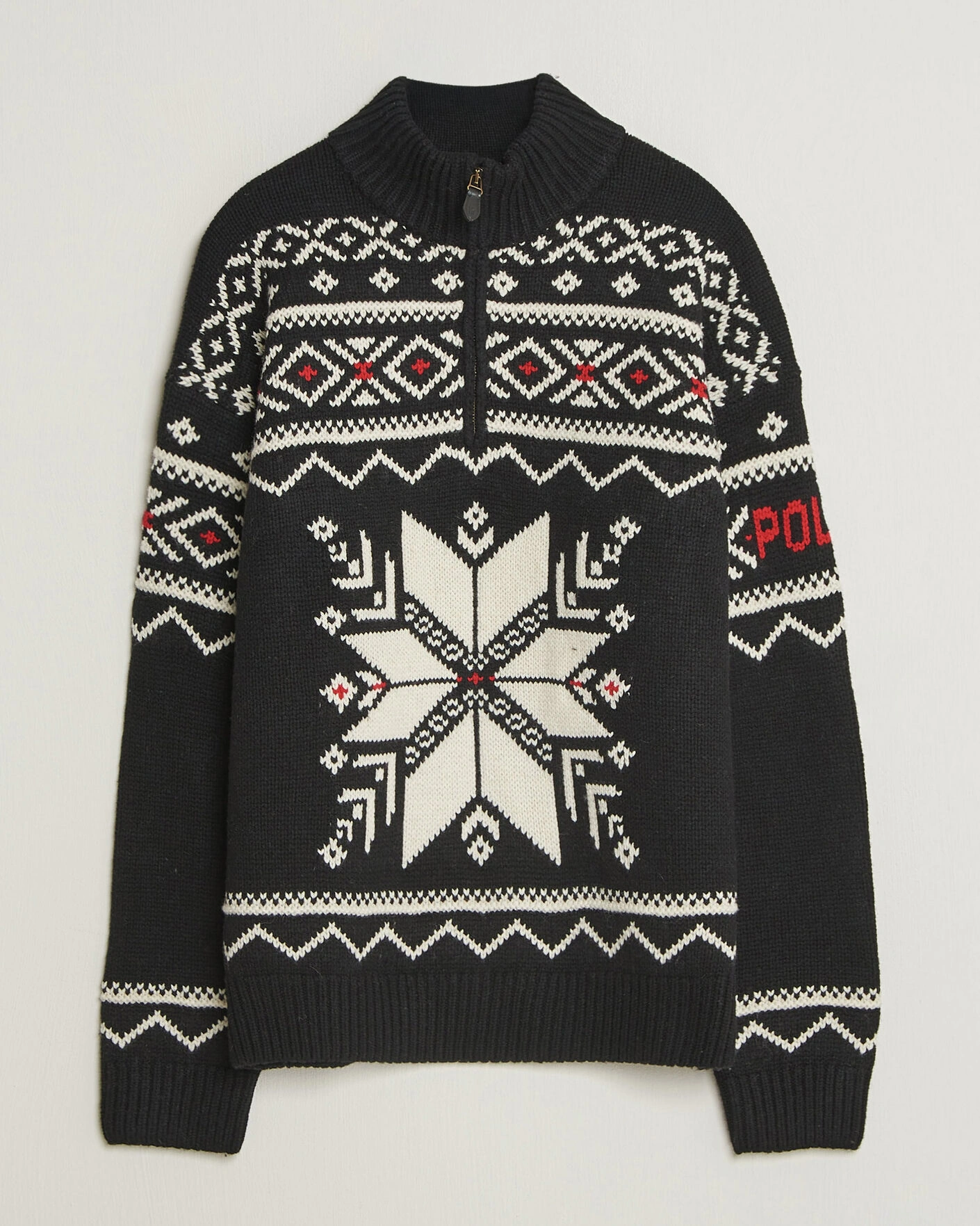 Herr | Tröjor | Polo Ralph Lauren | Wool Cotton Blend Sweater Black Combo