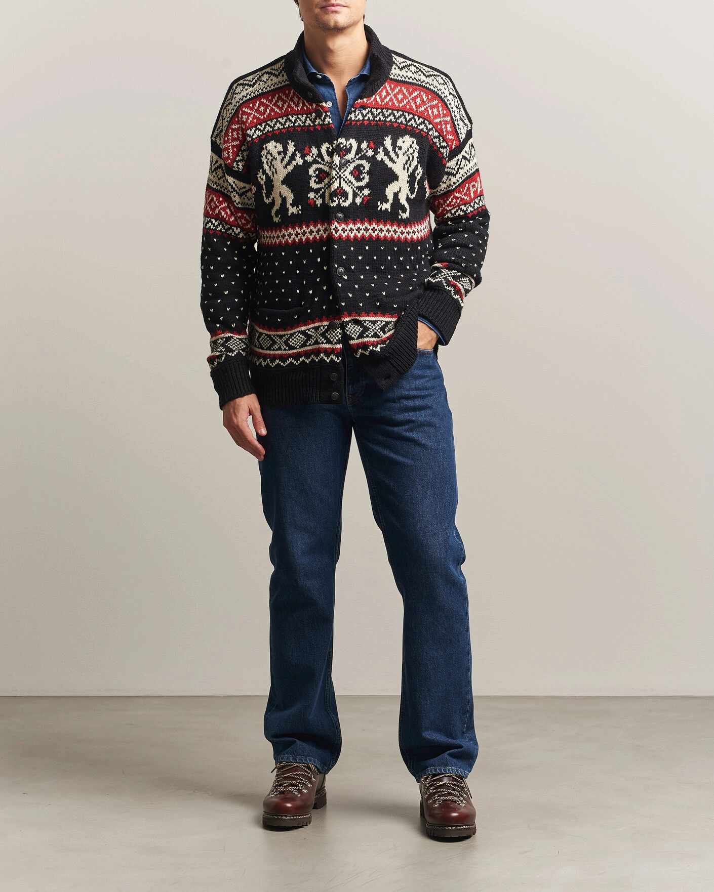 Herr | Tröjor | Polo Ralph Lauren | Cotton/Cashmere Cardigan Black Combo
