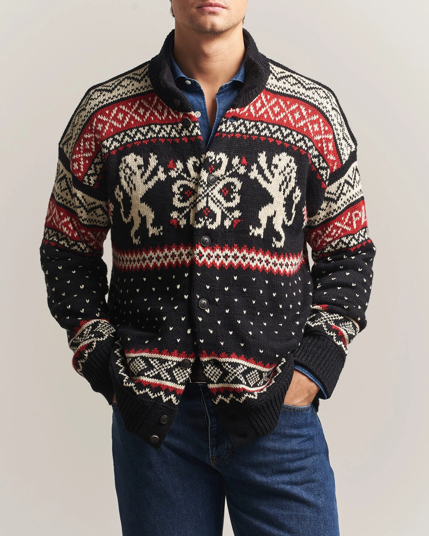 Herr | Tröjor | Polo Ralph Lauren | Cotton/Cashmere Cardigan Black Combo