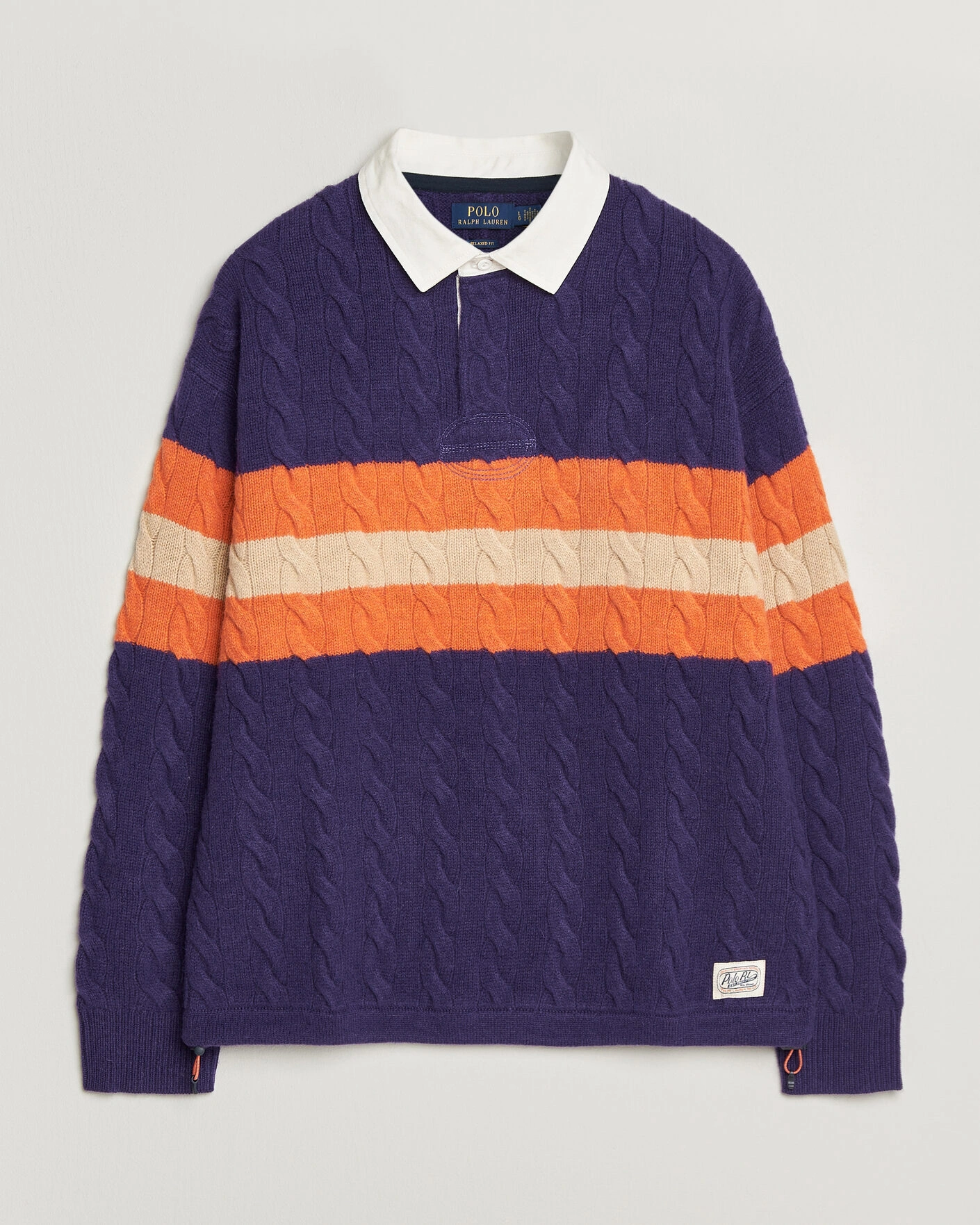 Herr | Tröjor | Polo Ralph Lauren | Wool Blend Cable Knitted Polo Purple Combo