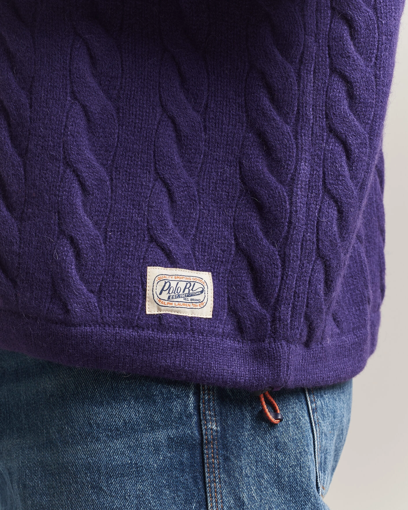 Herr | Tröjor | Polo Ralph Lauren | Wool Blend Cable Knitted Polo Purple Combo