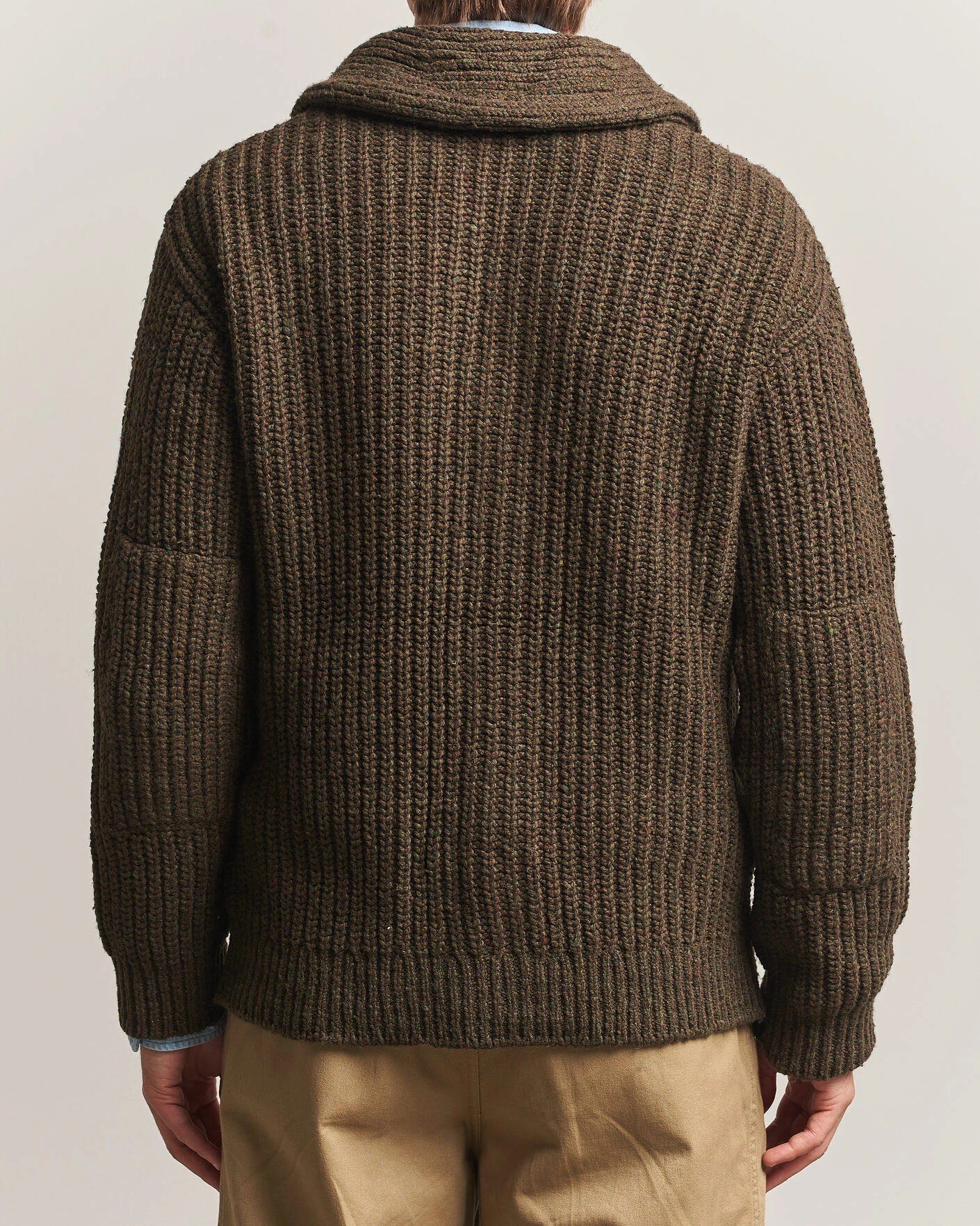 Herr | Tröjor | Polo Ralph Lauren | Wool Blend Shawl Collar Cardigan Olive Brown Marl
