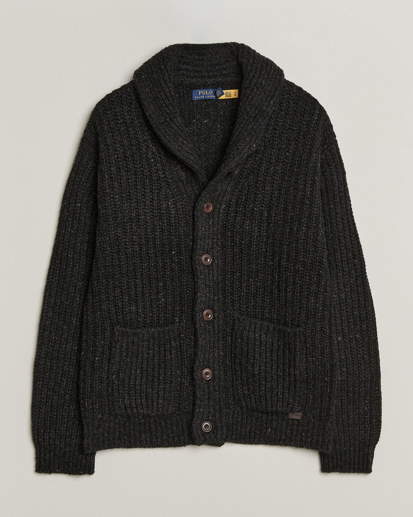 Herr | Tröjor | Polo Ralph Lauren | Wool Blend Shawl Collar Cardigan Black Marl