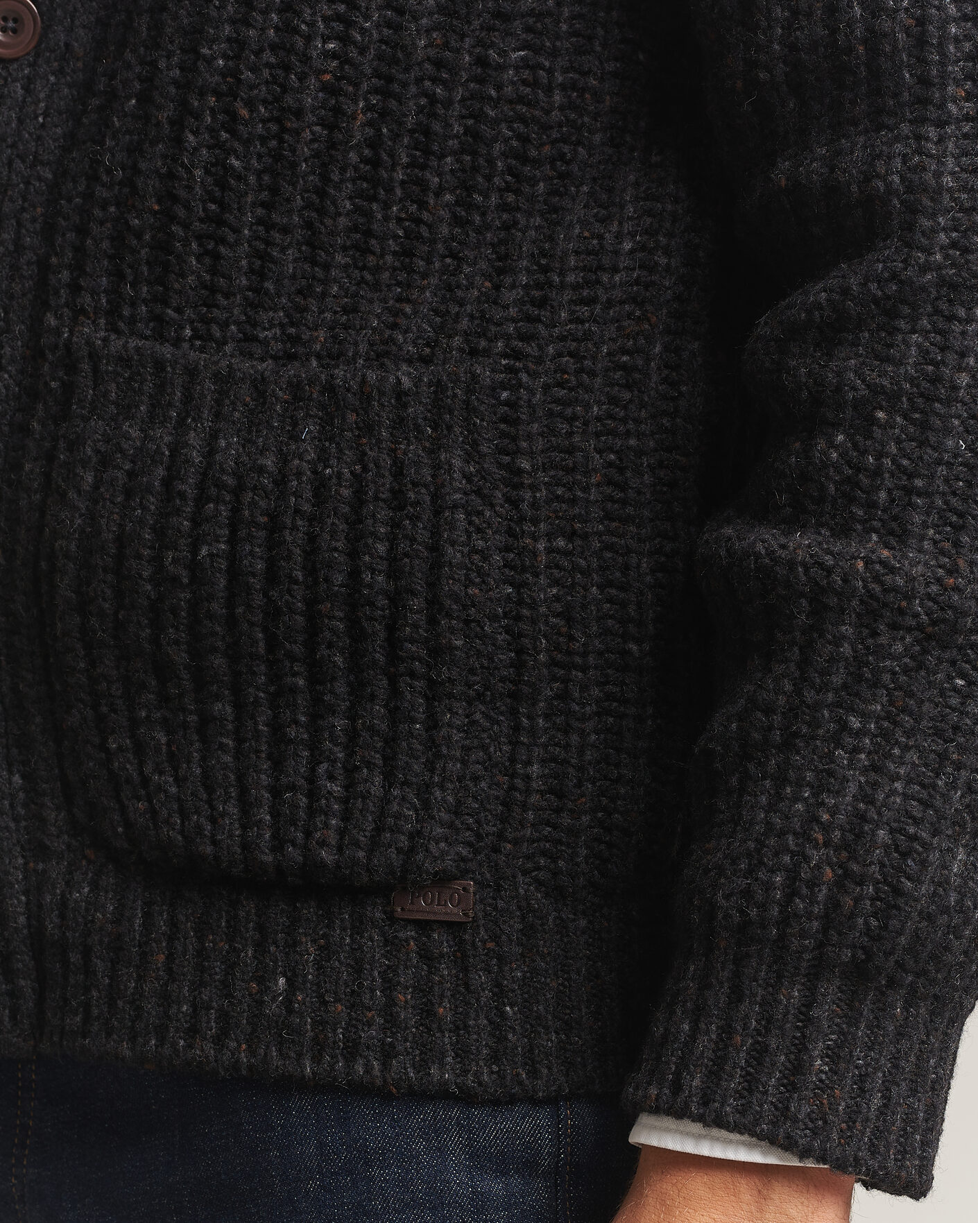 Herr | Tröjor | Polo Ralph Lauren | Wool Blend Shawl Collar Cardigan Black Marl