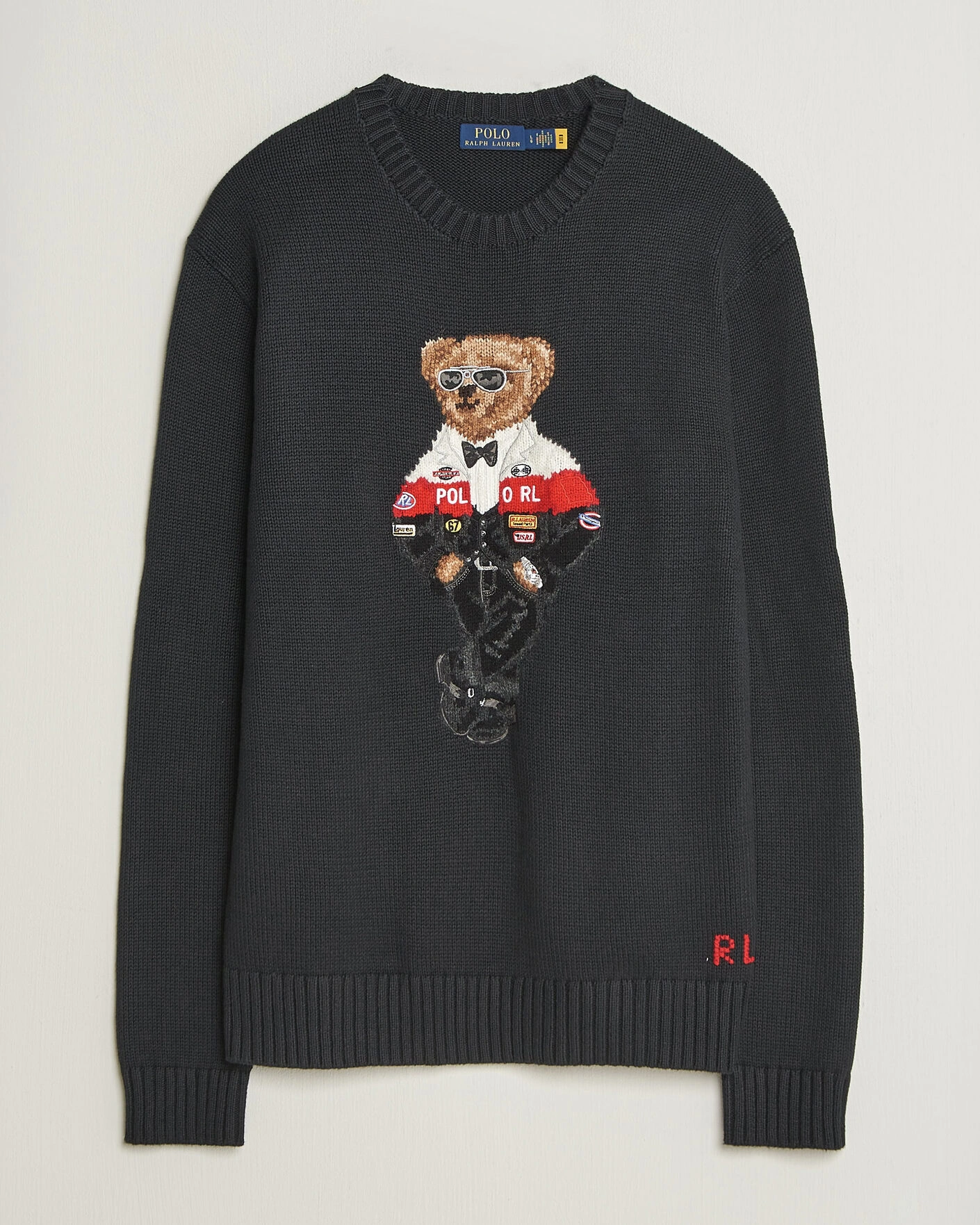 Herr | Tröjor | Polo Ralph Lauren | Cotton Blend Bear Sweater Polo Black