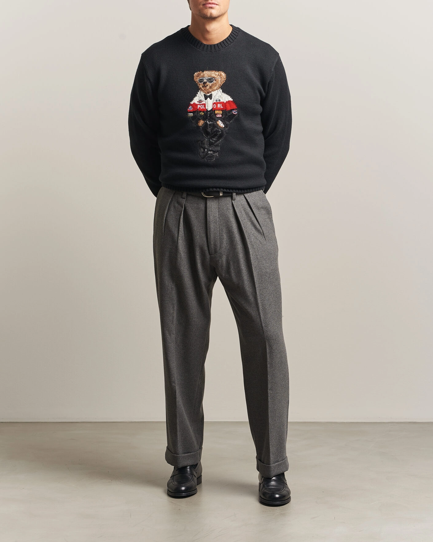 Herr | Tröjor | Polo Ralph Lauren | Cotton Blend Bear Sweater Polo Black