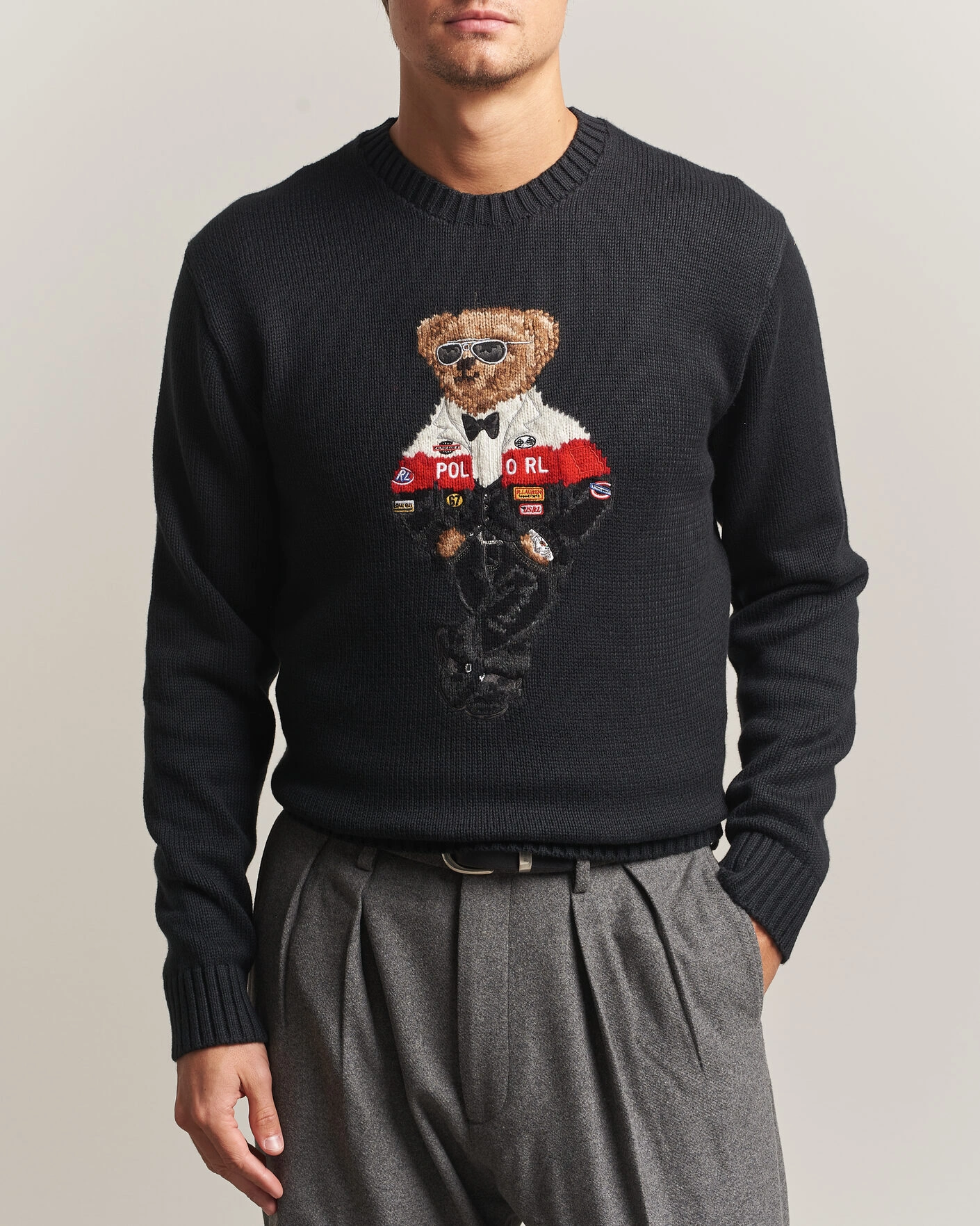 Herr | Tröjor | Polo Ralph Lauren | Cotton Blend Bear Sweater Polo Black