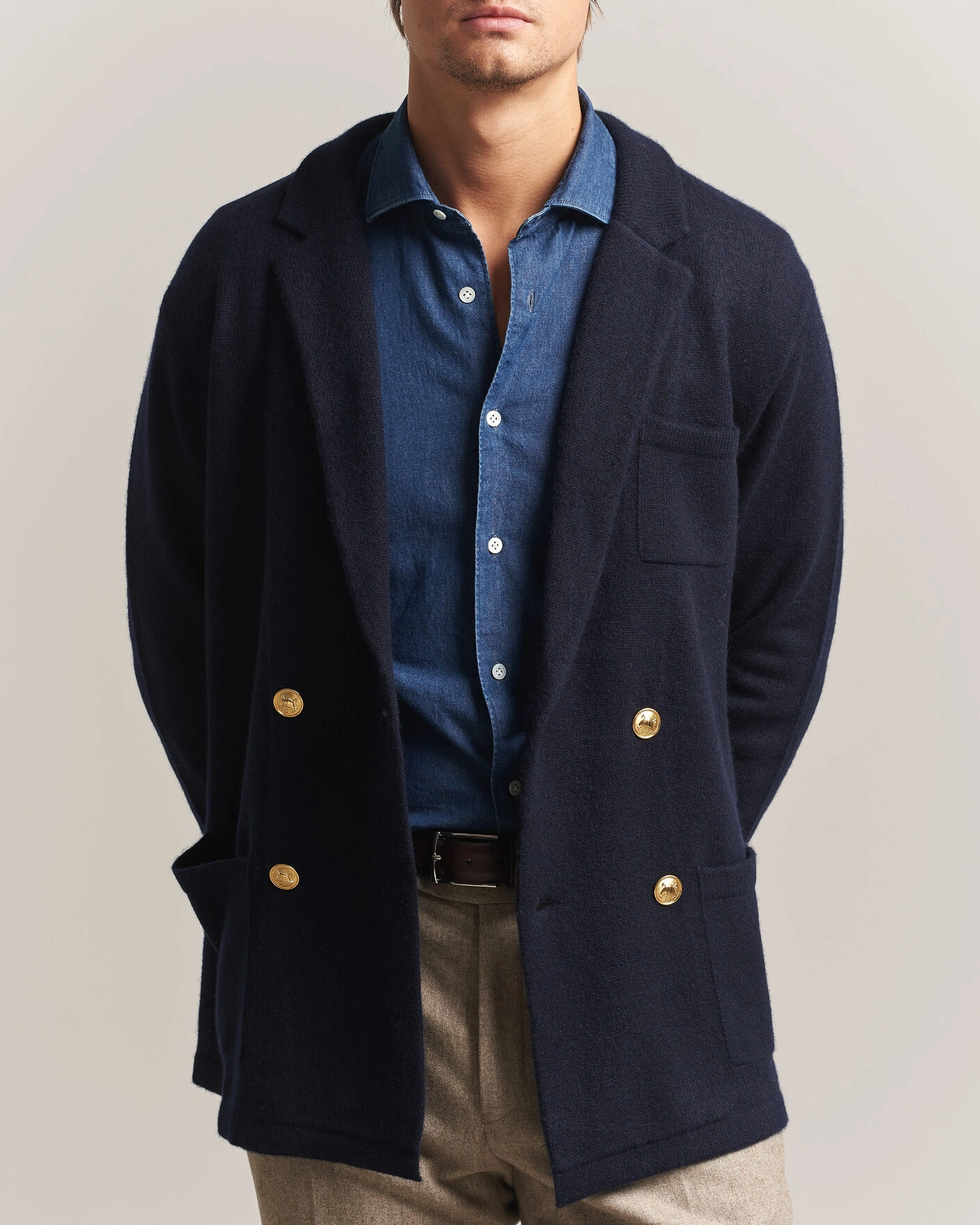 Herr | Tröjor | Polo Ralph Lauren | Double Breasted Cashmere Cardigan Aviator Navy