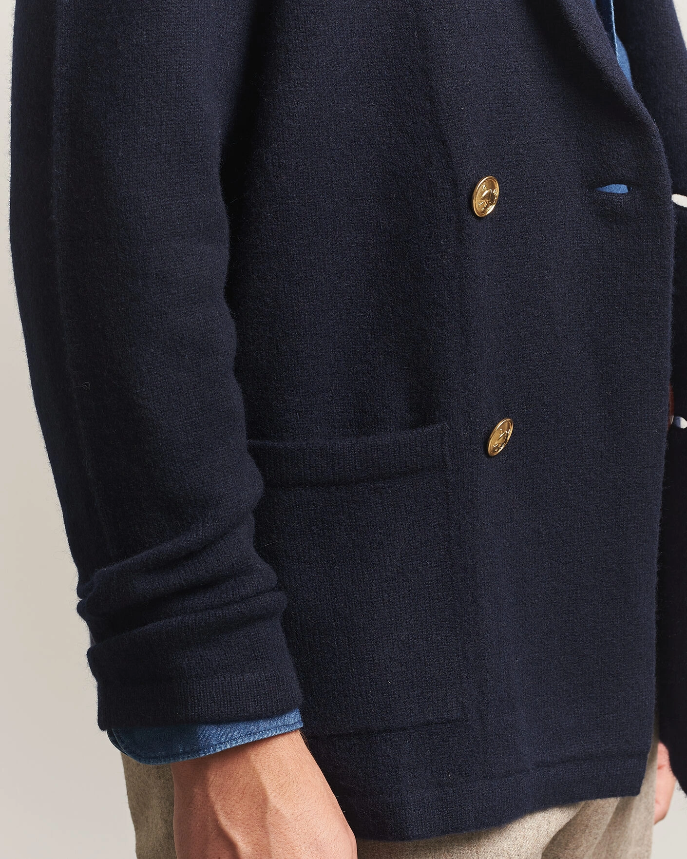Herr | Tröjor | Polo Ralph Lauren | Double Breasted Cashmere Cardigan Aviator Navy
