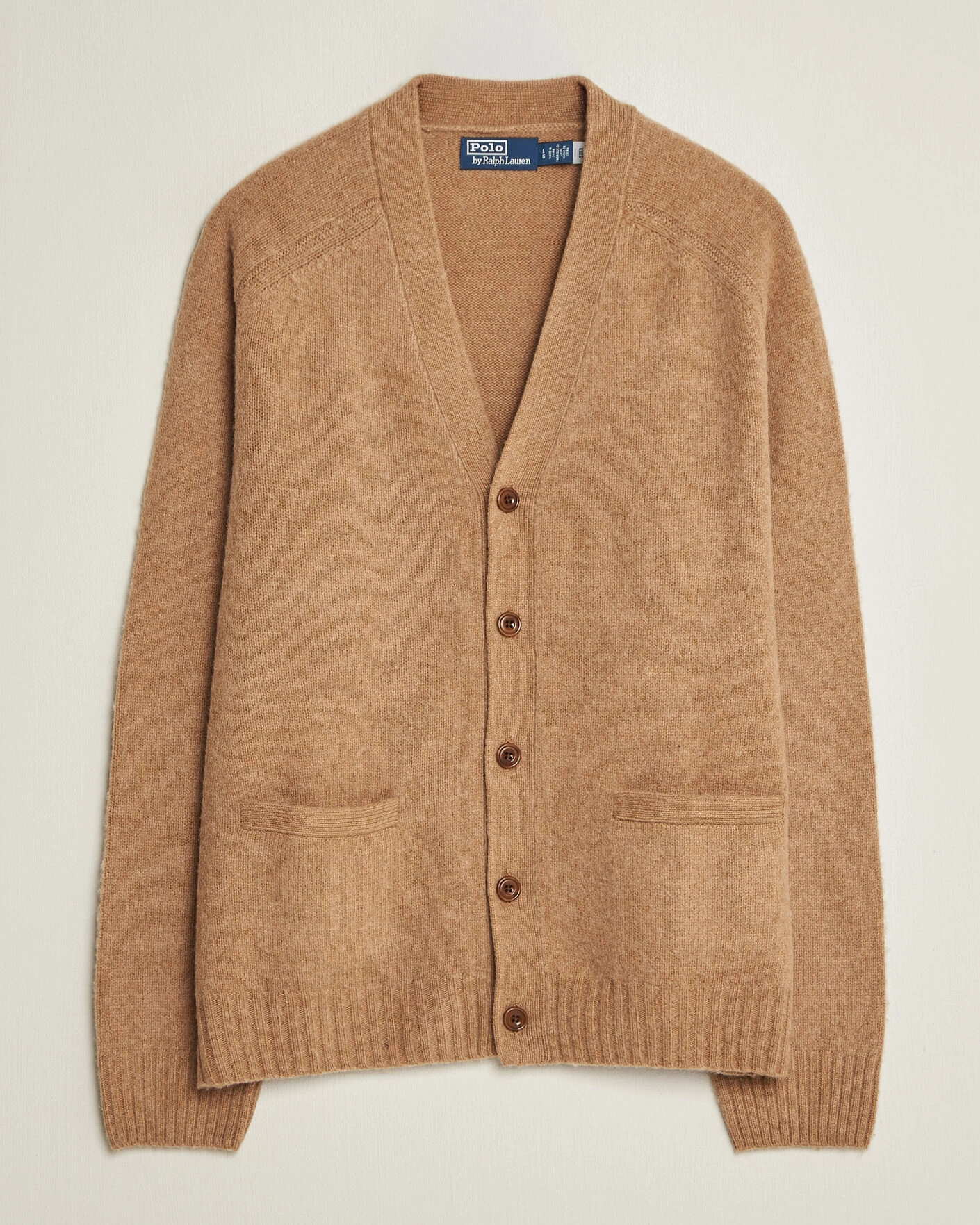Herr | Tröjor | Polo Ralph Lauren | Wool/Cashmere Patch Cardigan Crouton Tan Heather