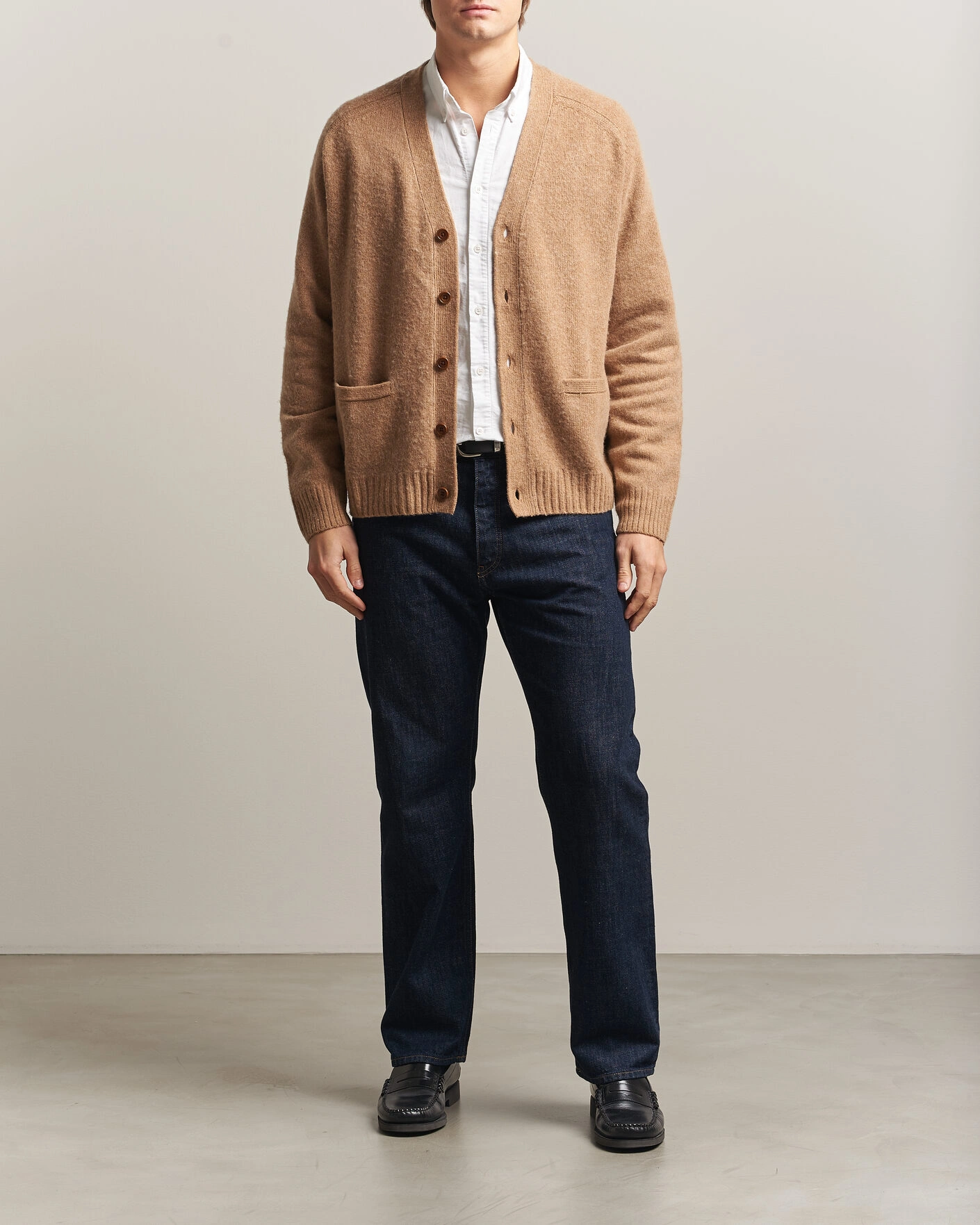 Herr | Tröjor | Polo Ralph Lauren | Wool/Cashmere Patch Cardigan Crouton Tan Heather