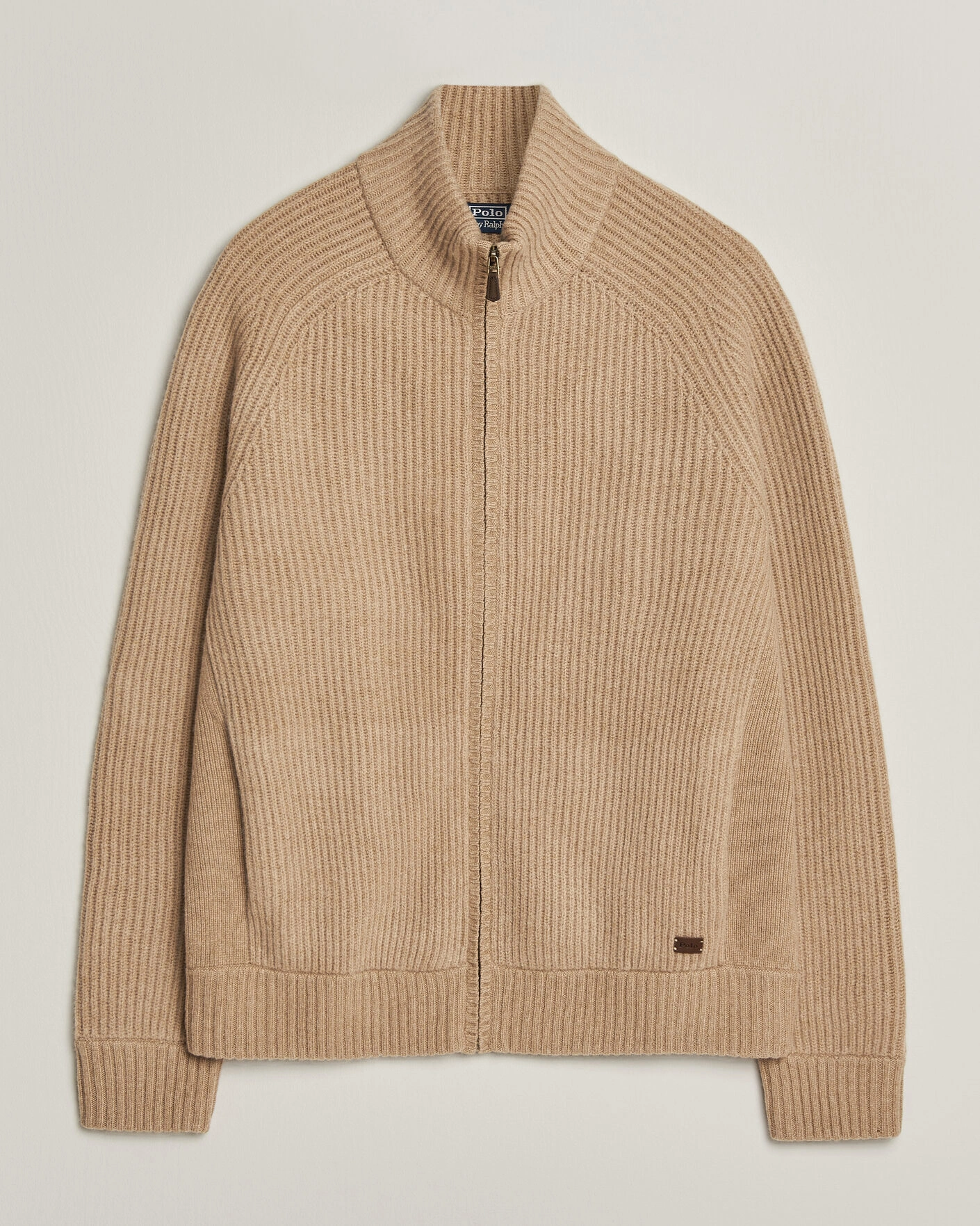Herr | Tröjor | Polo Ralph Lauren | Wool/Cashmere Full-Zip Camel Melange