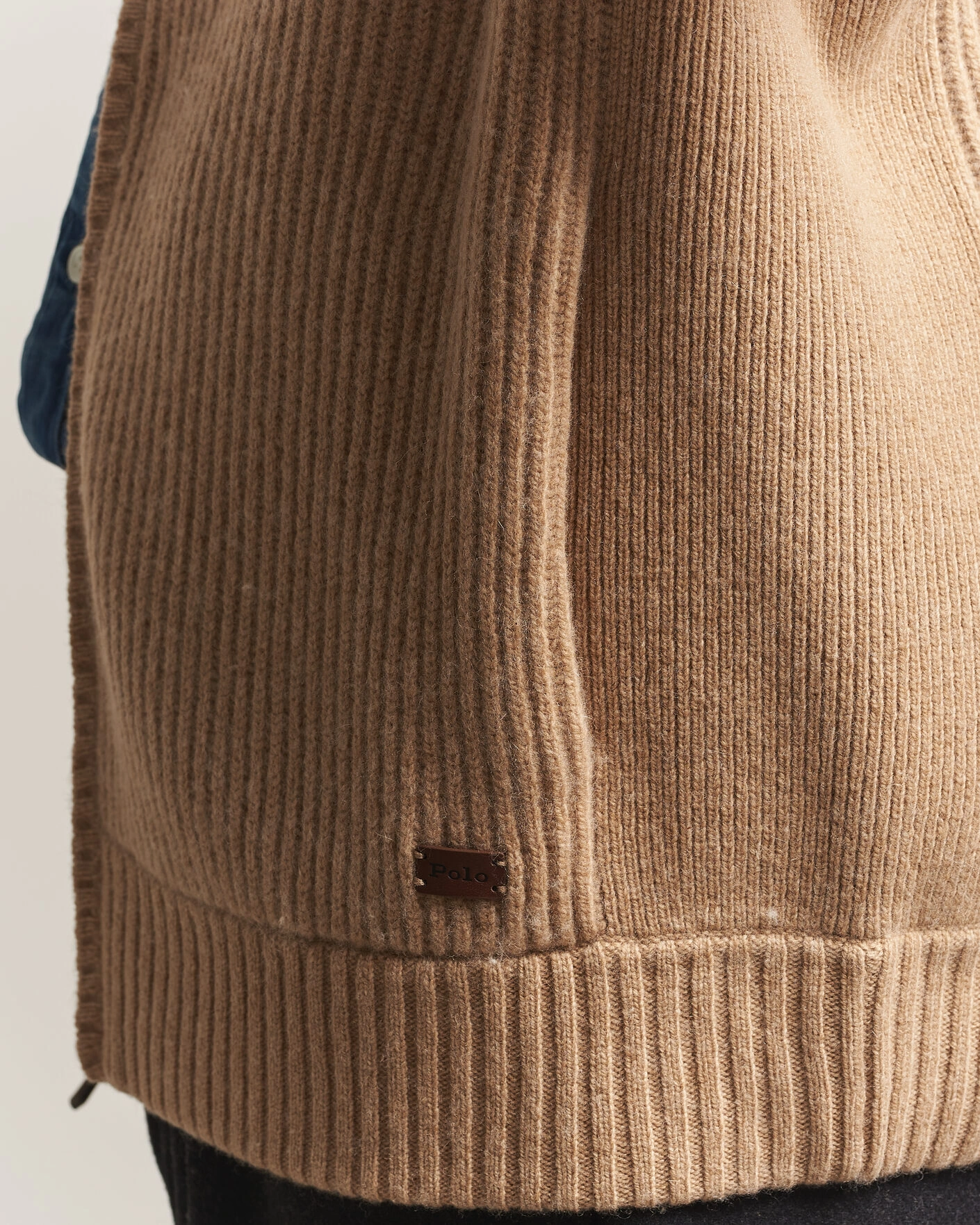 Herr | Tröjor | Polo Ralph Lauren | Wool/Cashmere Full-Zip Camel Melange