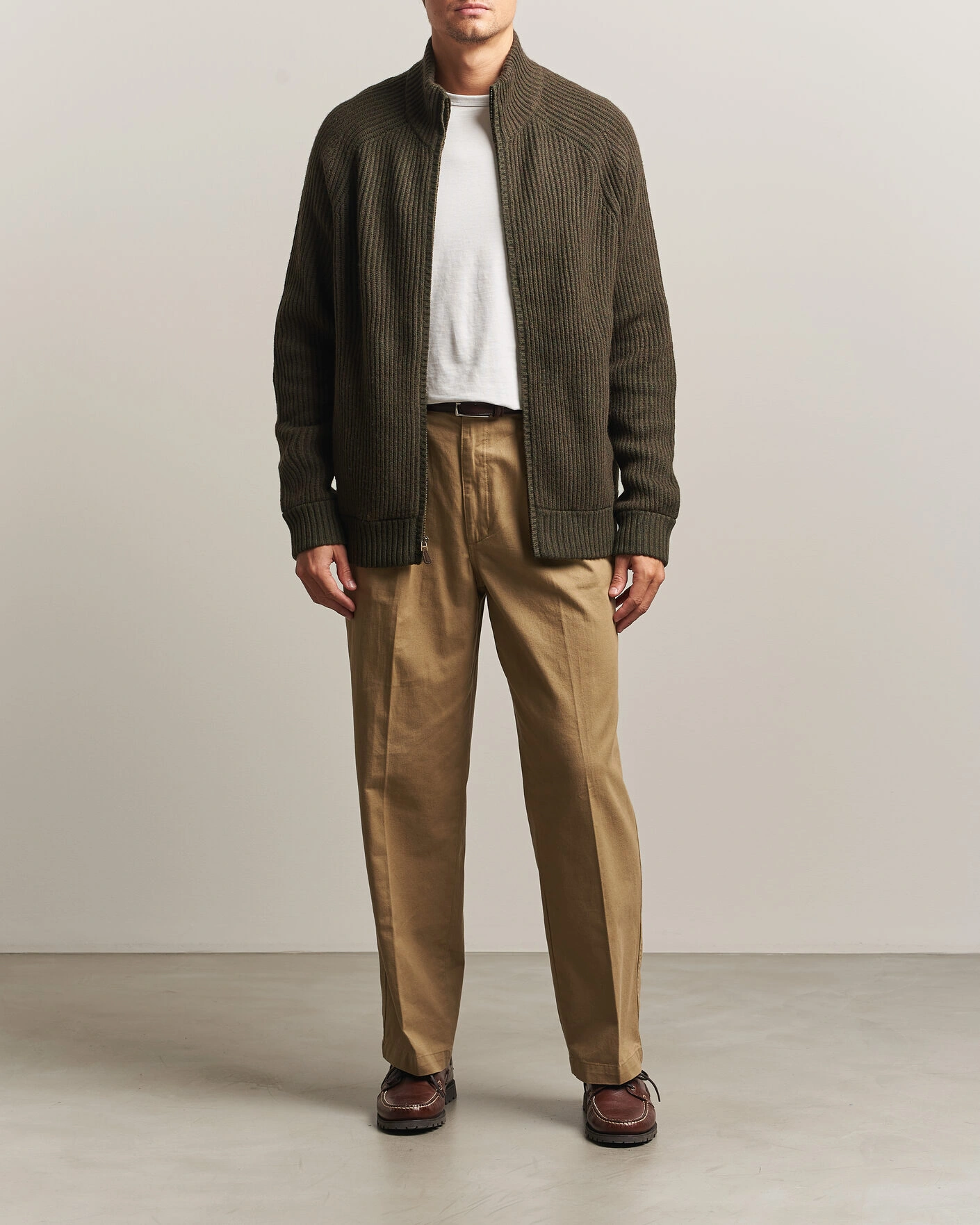 Herr | Tröjor | Polo Ralph Lauren | Wool/Cashmere Full-Zip Ekanite Olive Heather