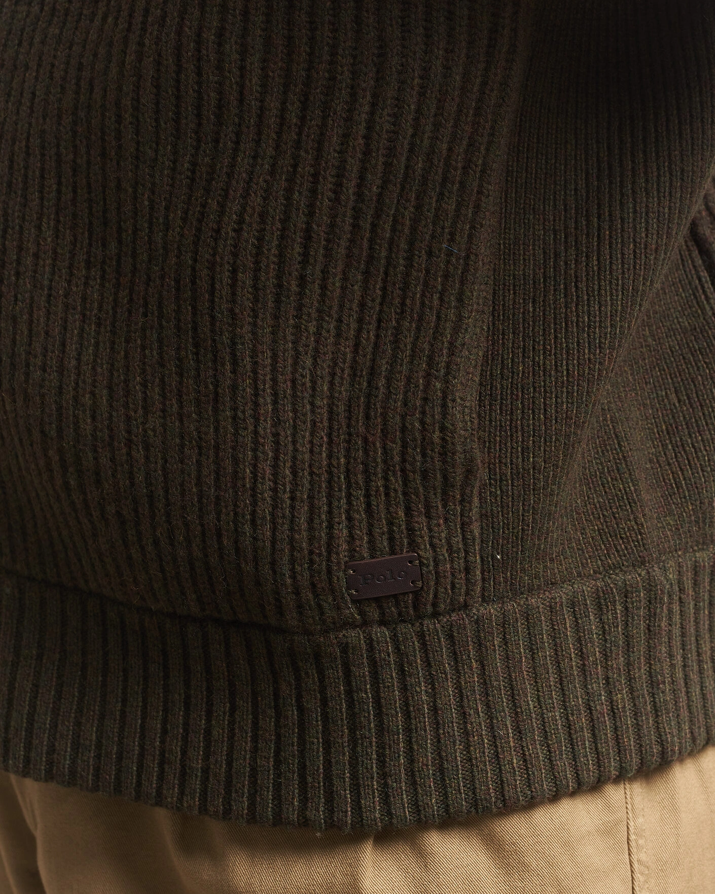 Herr | Tröjor | Polo Ralph Lauren | Wool/Cashmere Full-Zip Ekanite Olive Heather