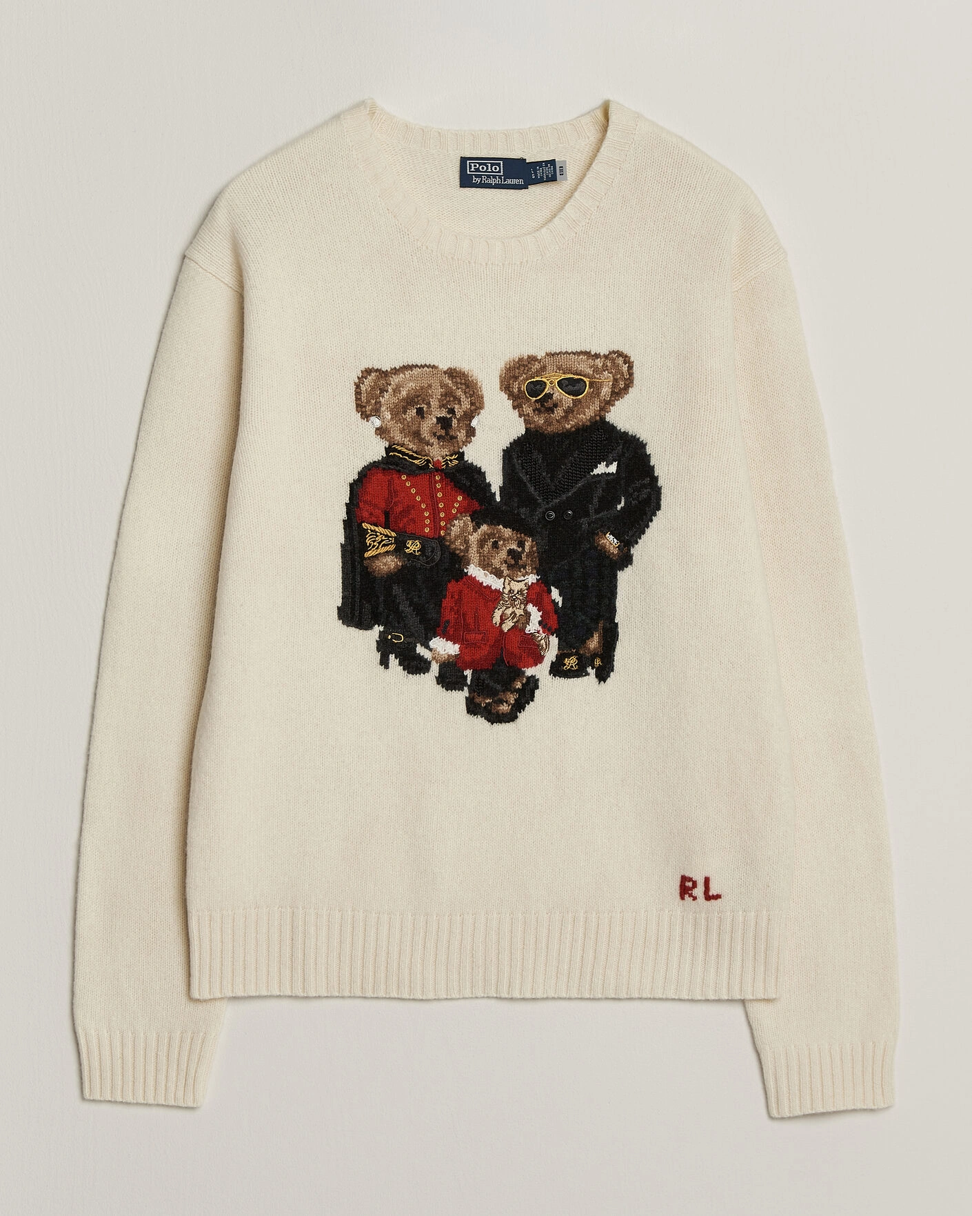 Herr | Tröjor | Polo Ralph Lauren | Wool Blend Bear Sweater Authentic Cream