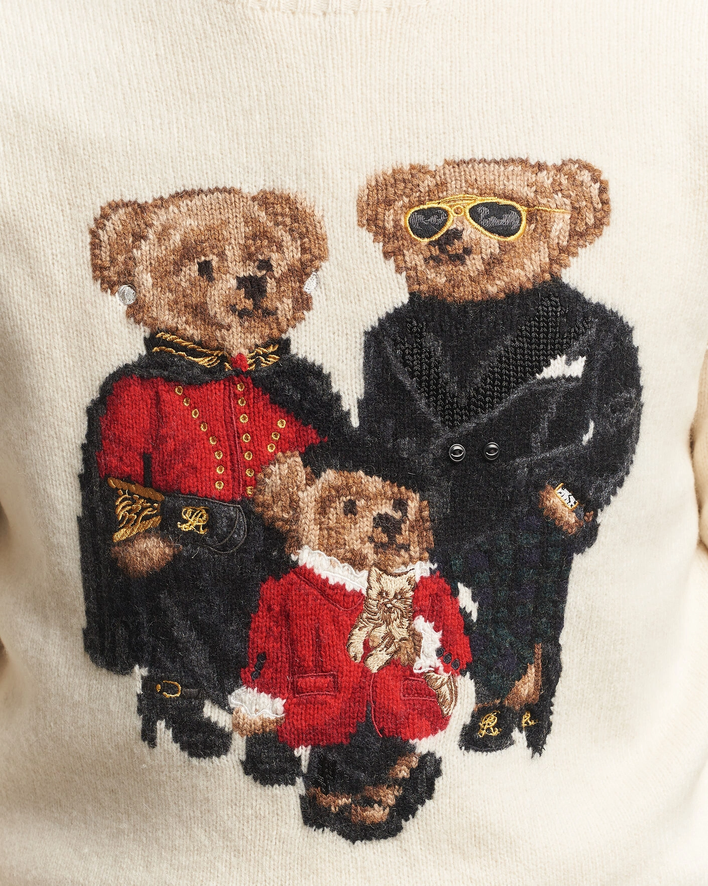 Herr | Tröjor | Polo Ralph Lauren | Wool Blend Bear Sweater Authentic Cream