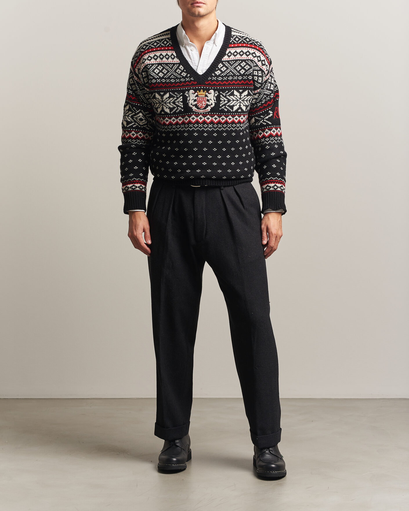Herr | Tröjor | Polo Ralph Lauren | Royal Holiday Wool Sweater Black Combo