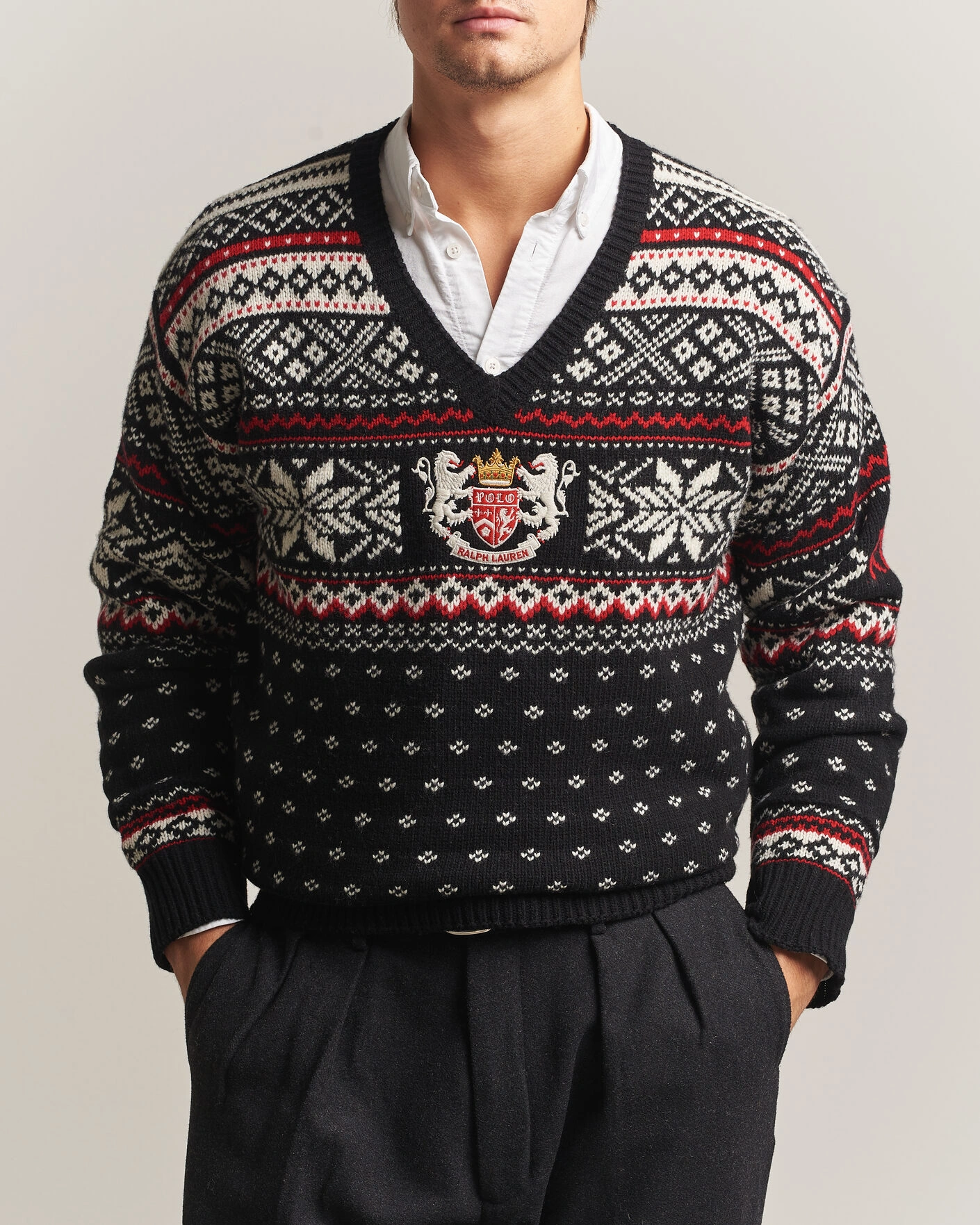 Herr | Tröjor | Polo Ralph Lauren | Royal Holiday Wool Sweater Black Combo
