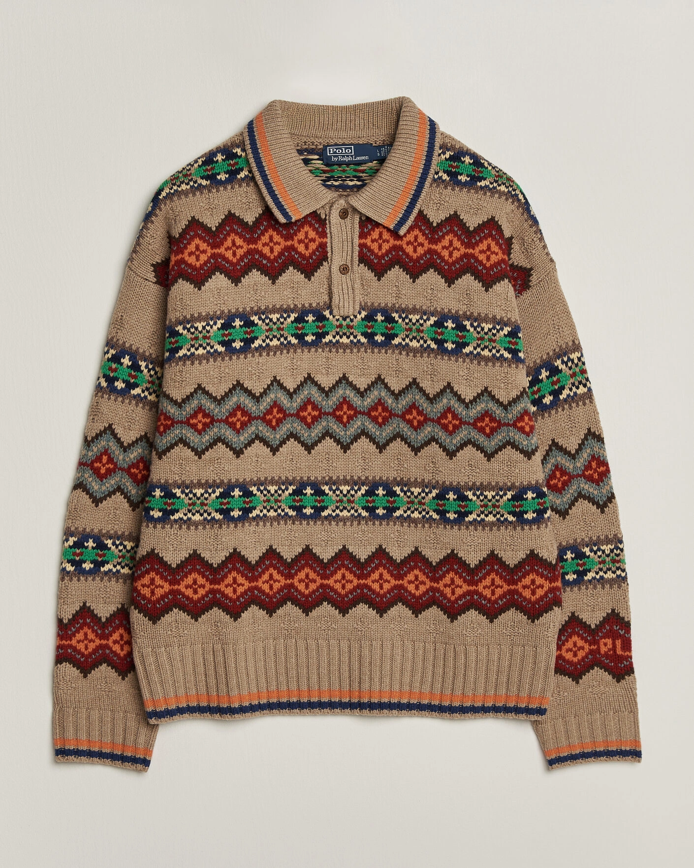 Herr | Tröjor | Polo Ralph Lauren | Litchfield Wool Blend Sweater Tan Multi