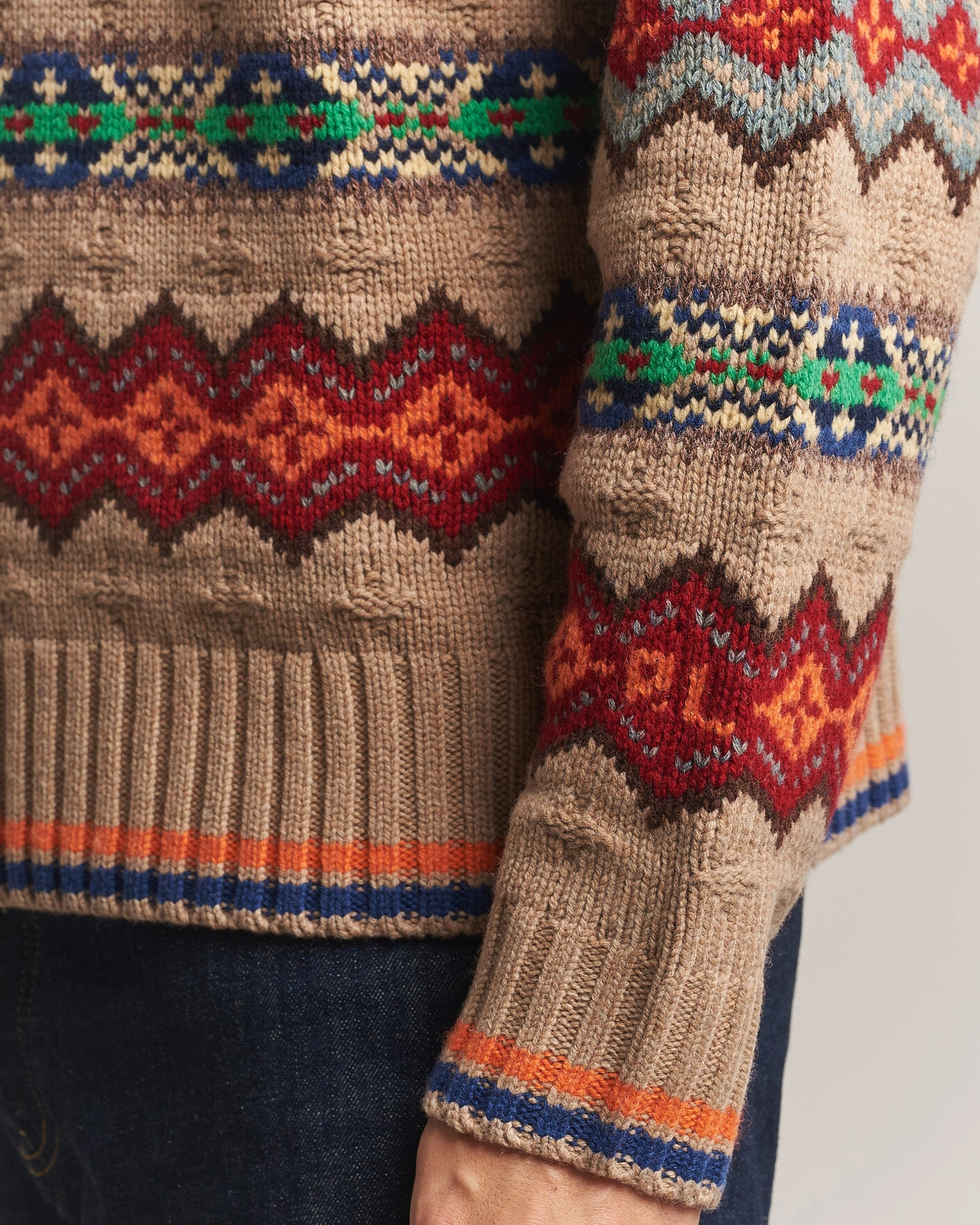 Herr | Tröjor | Polo Ralph Lauren | Litchfield Wool Blend Sweater Tan Multi