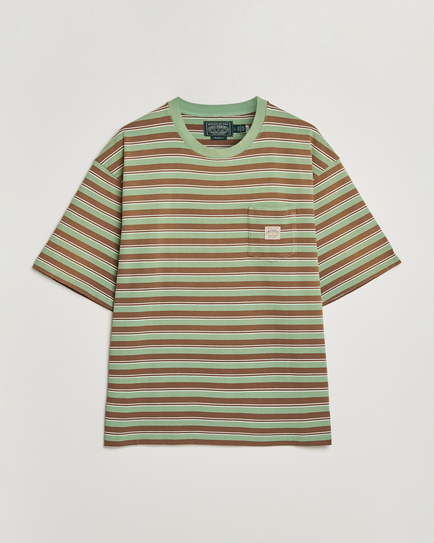 Herr | T-Shirts | Polo Ralph Lauren | Relaxed Fit Striped T-Shirt Outback Green