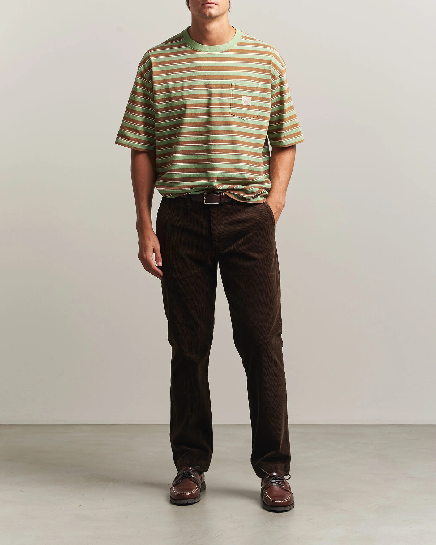 Herr | T-Shirts | Polo Ralph Lauren | Relaxed Fit Striped T-Shirt Outback Green