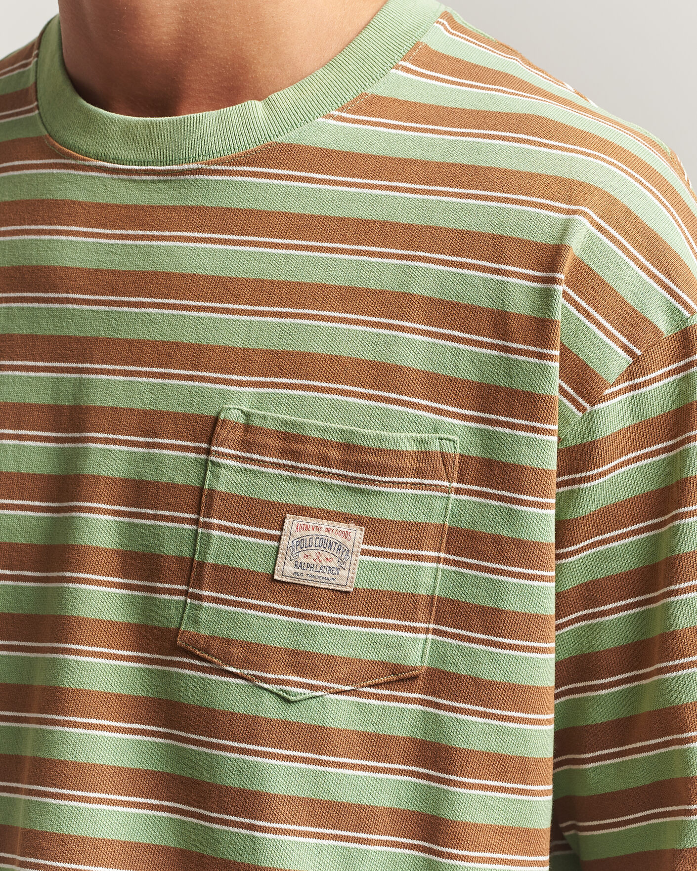 Herr | T-Shirts | Polo Ralph Lauren | Relaxed Fit Striped T-Shirt Outback Green