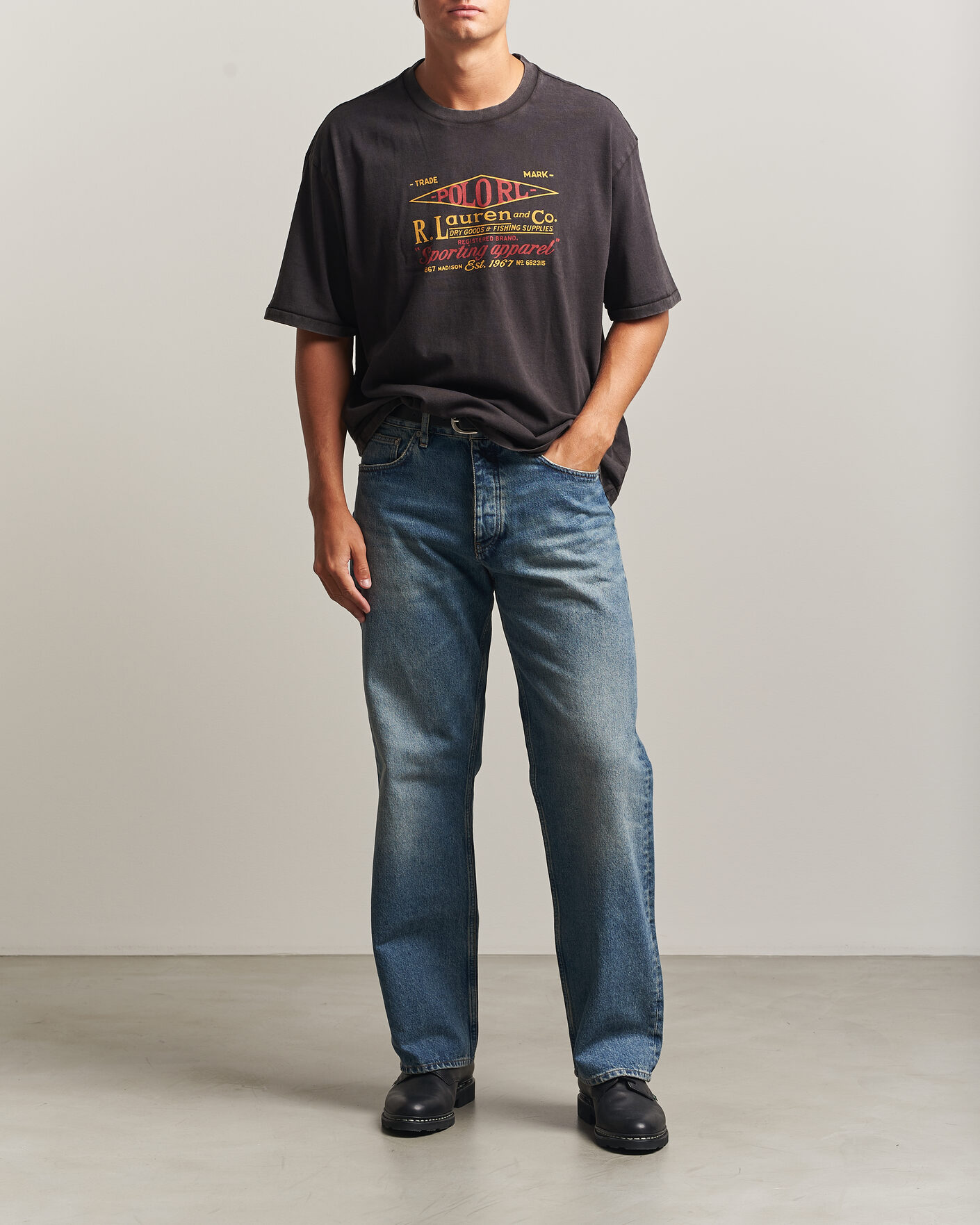 Herr | T-Shirts | Polo Ralph Lauren | Relaxed Fit Print T-Shirt Polo Black