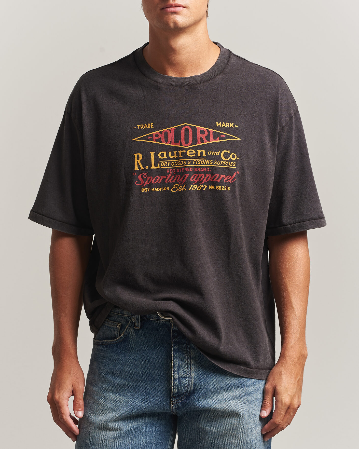 Herr | T-Shirts | Polo Ralph Lauren | Relaxed Fit Print T-Shirt Polo Black