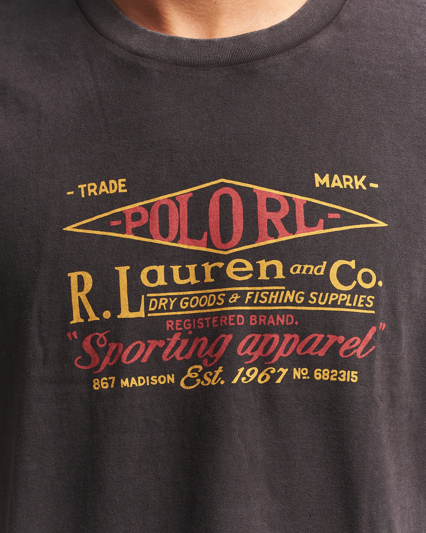 Herr | T-Shirts | Polo Ralph Lauren | Relaxed Fit Print T-Shirt Polo Black