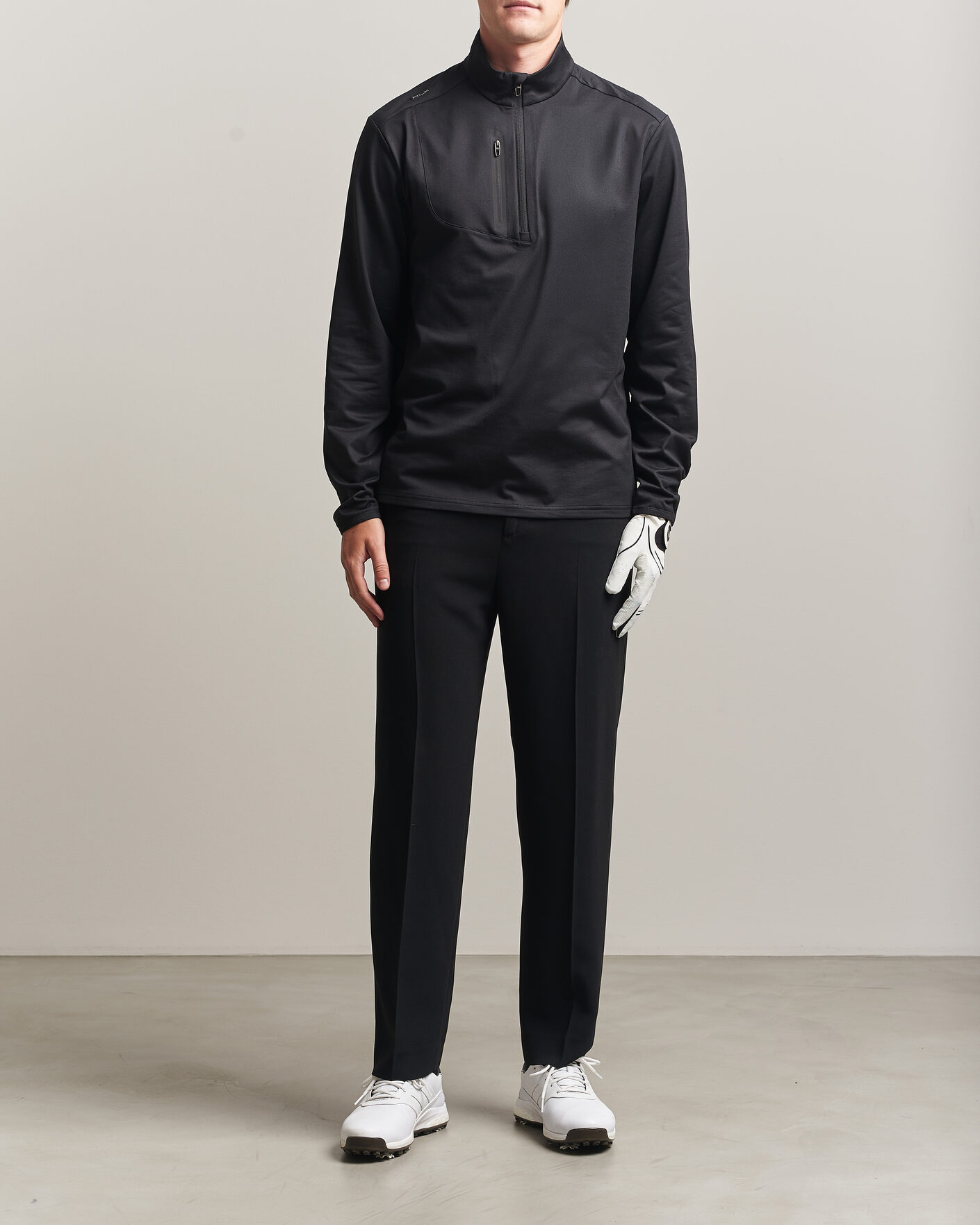 Herr | Golfkläder | Polo Ralph Lauren | Luxury Jersey Half Zip Polo Black