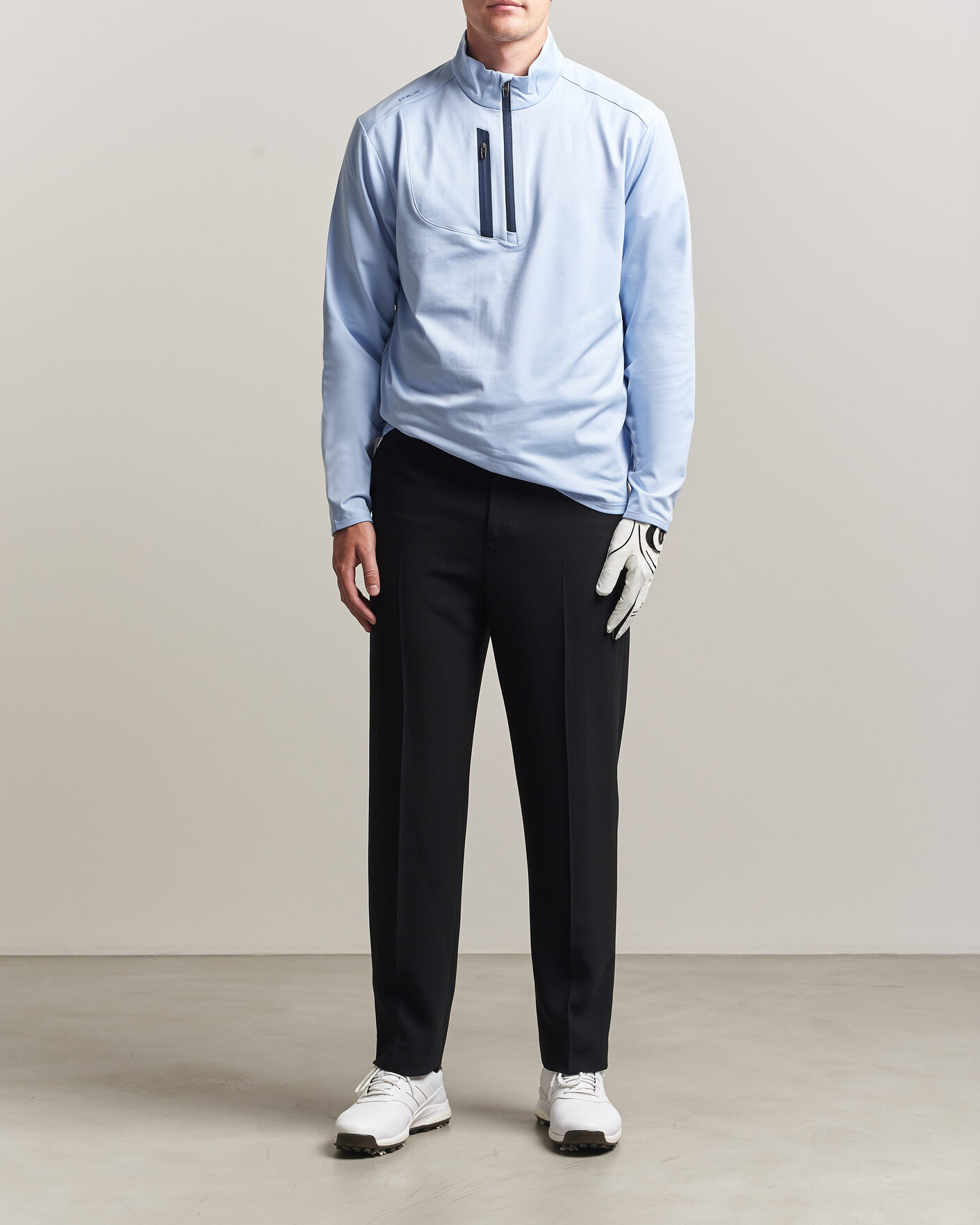 Herr | Golfkläder | Polo Ralph Lauren | Luxury Jersey Half Zip Pebble Blue