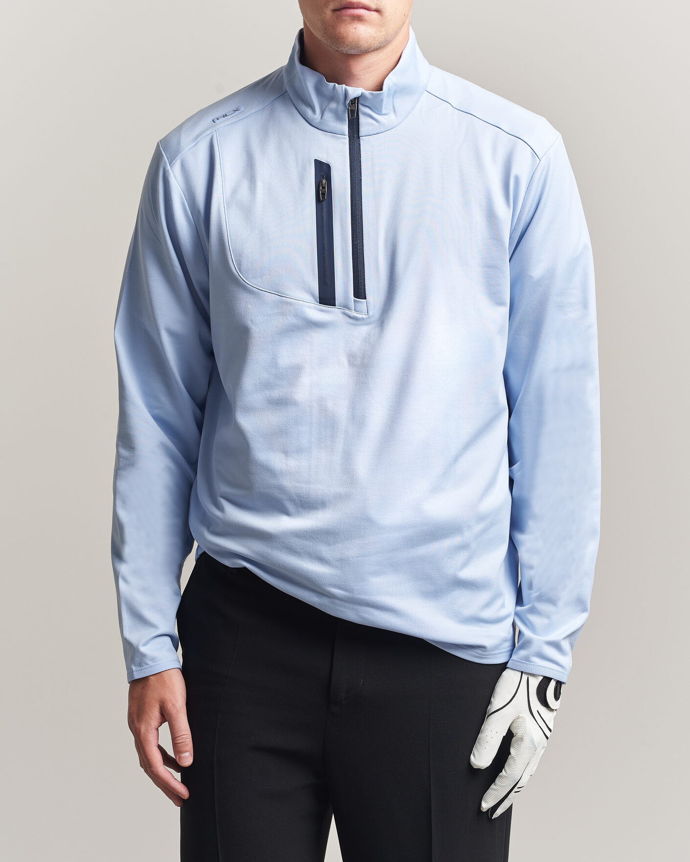 Herr | Golfkläder | Polo Ralph Lauren | Luxury Jersey Half Zip Pebble Blue