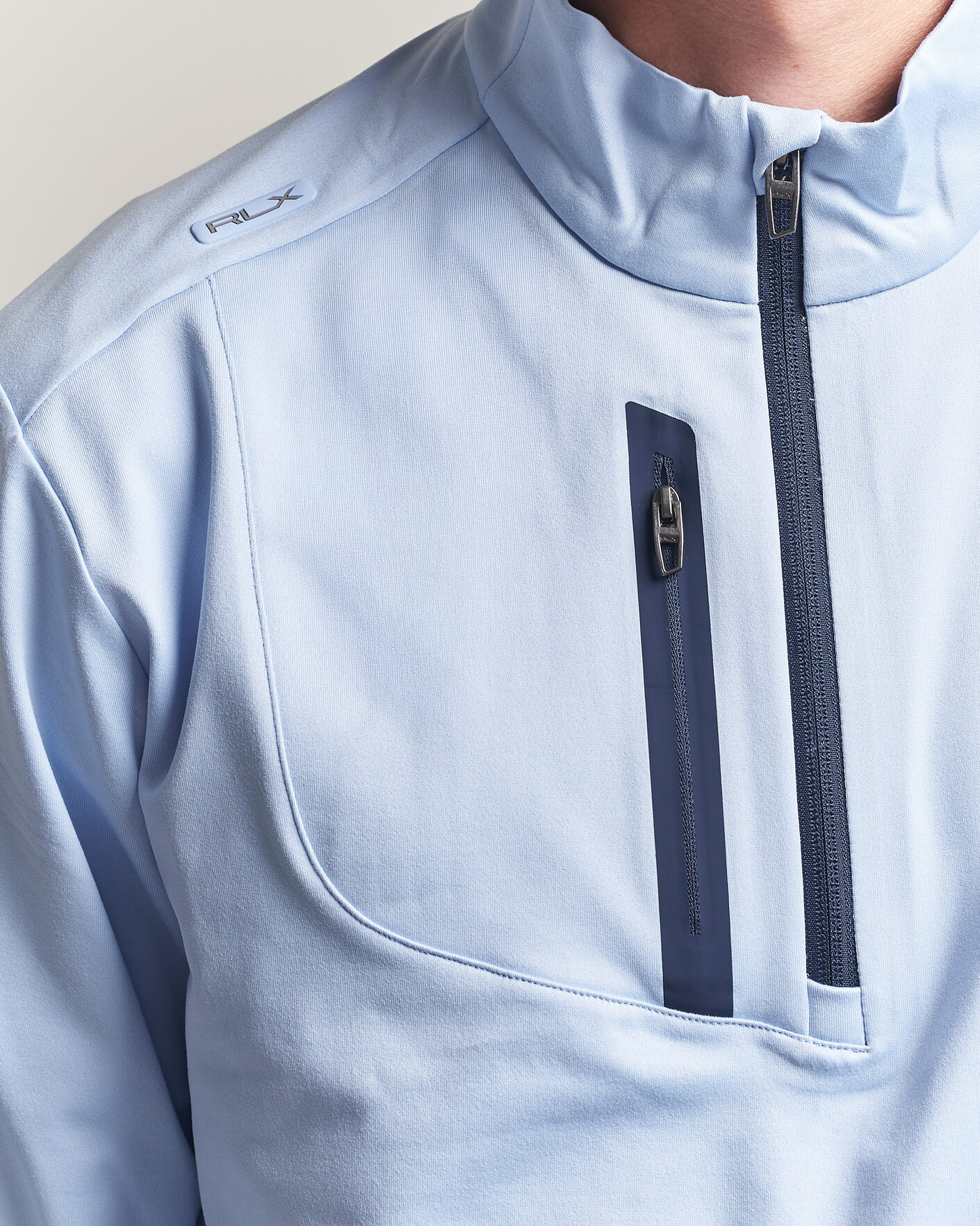 Herr | Golfkläder | Polo Ralph Lauren | Luxury Jersey Half Zip Pebble Blue